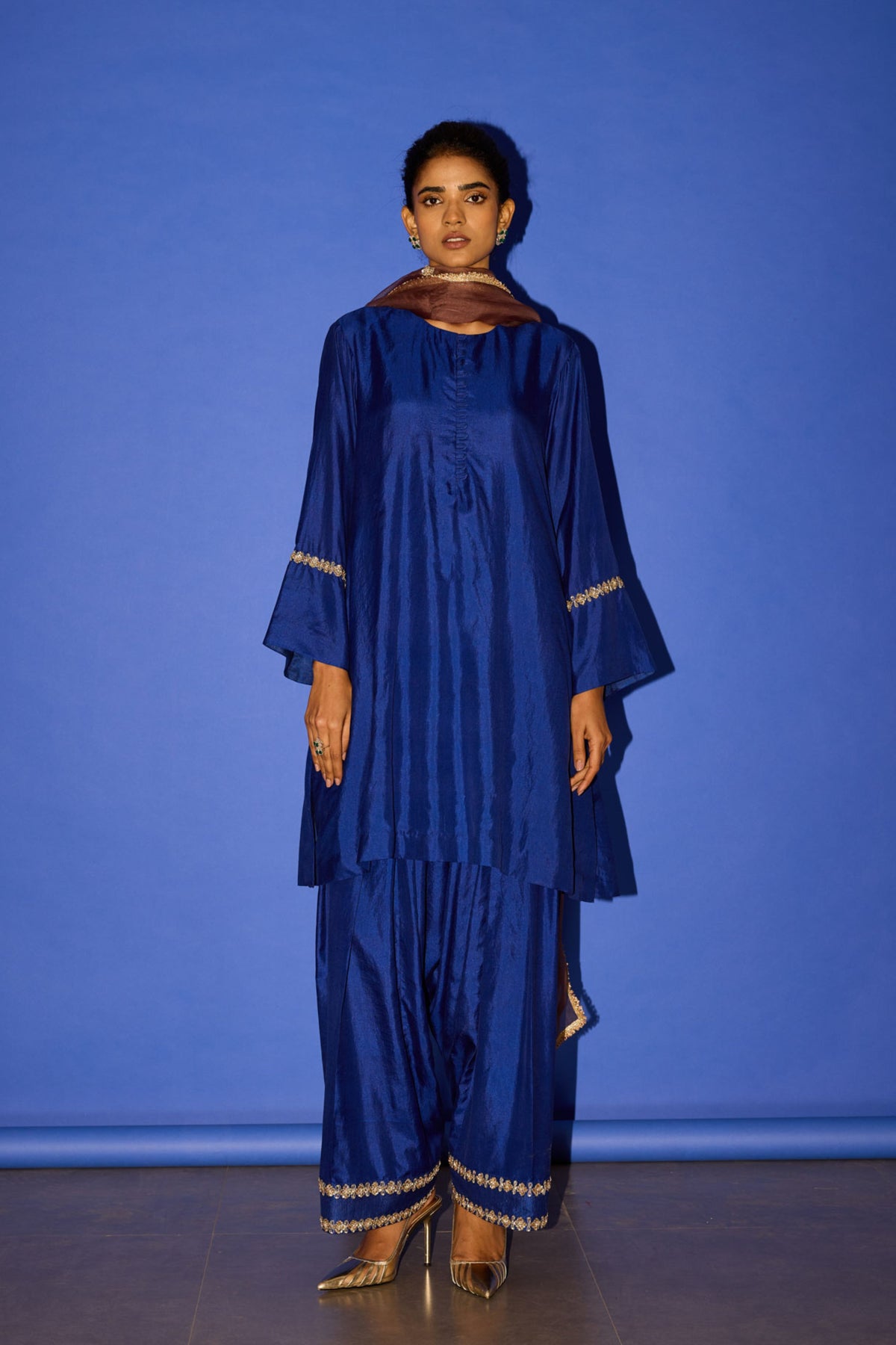 Blue Zardosi Kurta Set