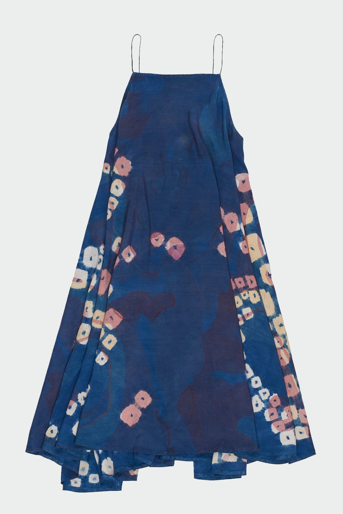 Indigo Screenprinted Silk Dress