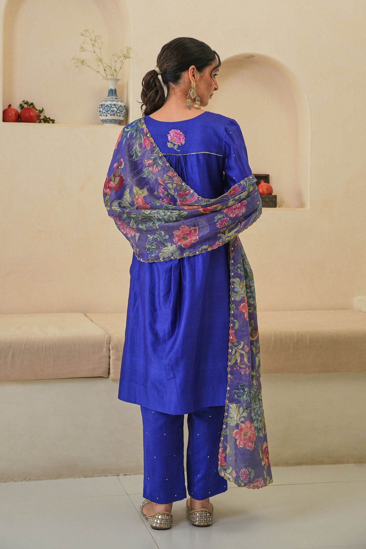 Jehan Kurta Set in Purple With Dupatta