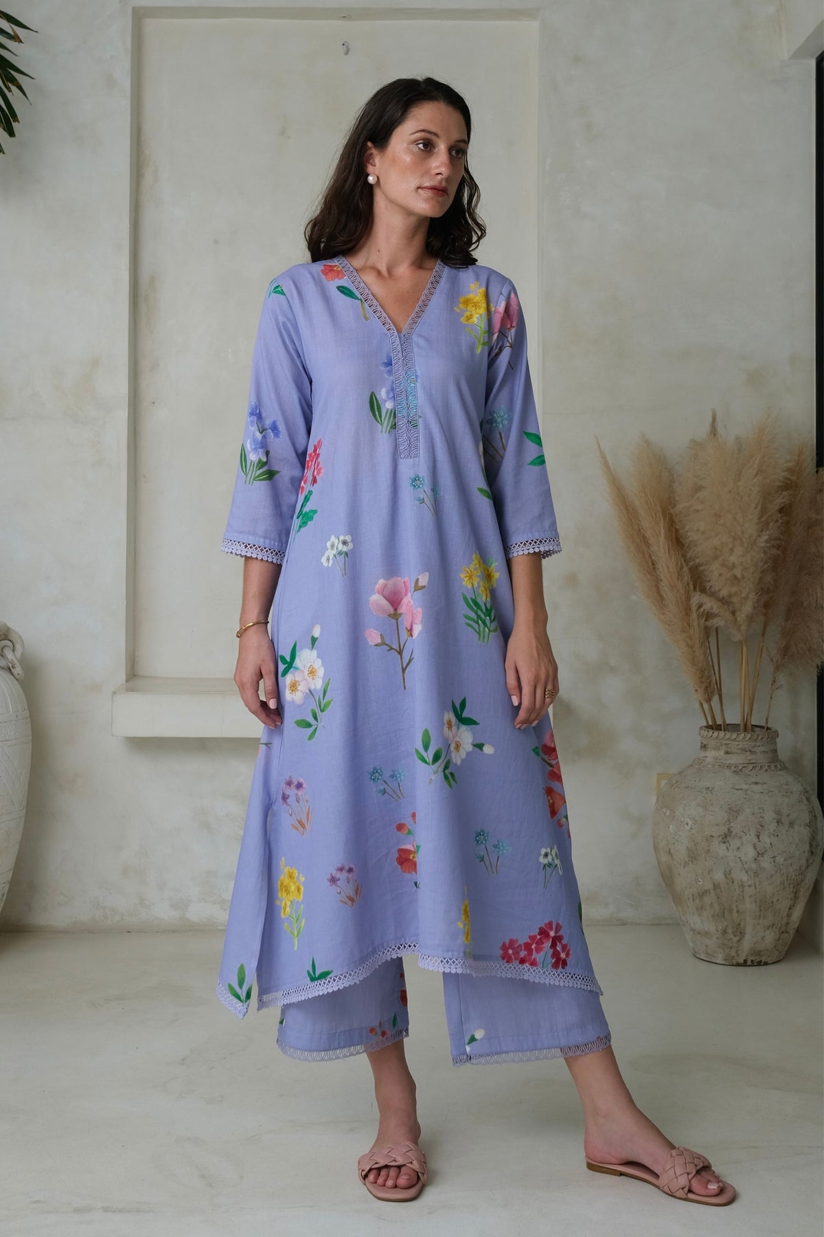 Amalia Periwinkle Long Kurta Set