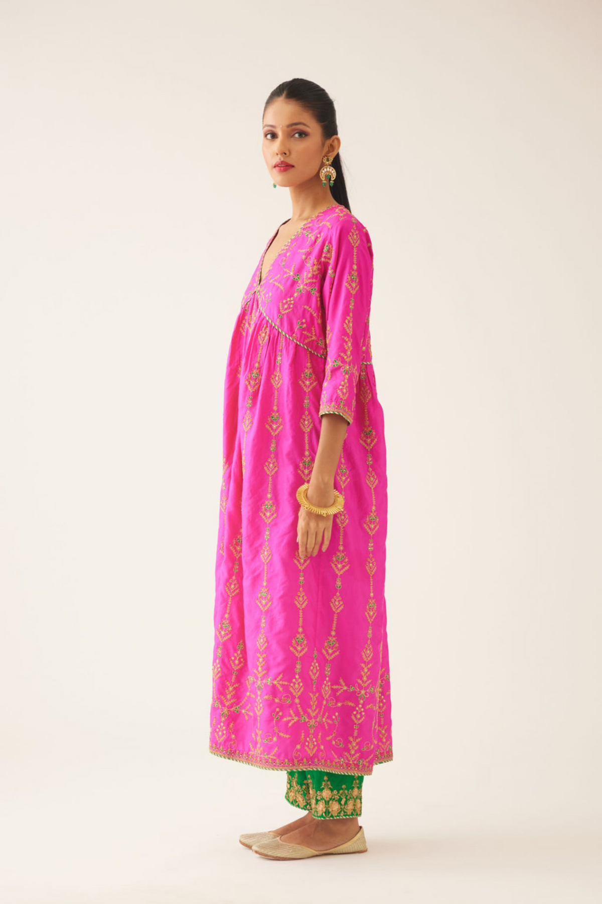 Fiji Fuchsia Silk Kurta Set