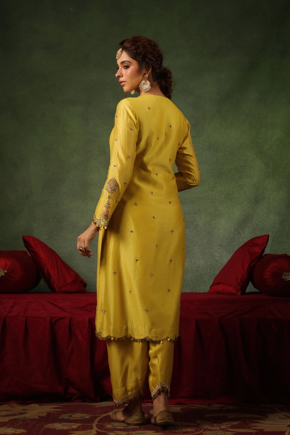 Yellow Ambi Buta Kurta Set