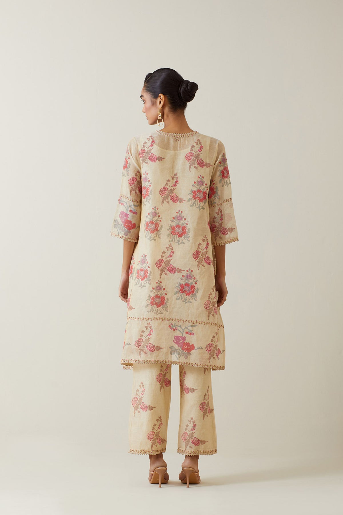 Hand Block Printed A-line Kurta Set.