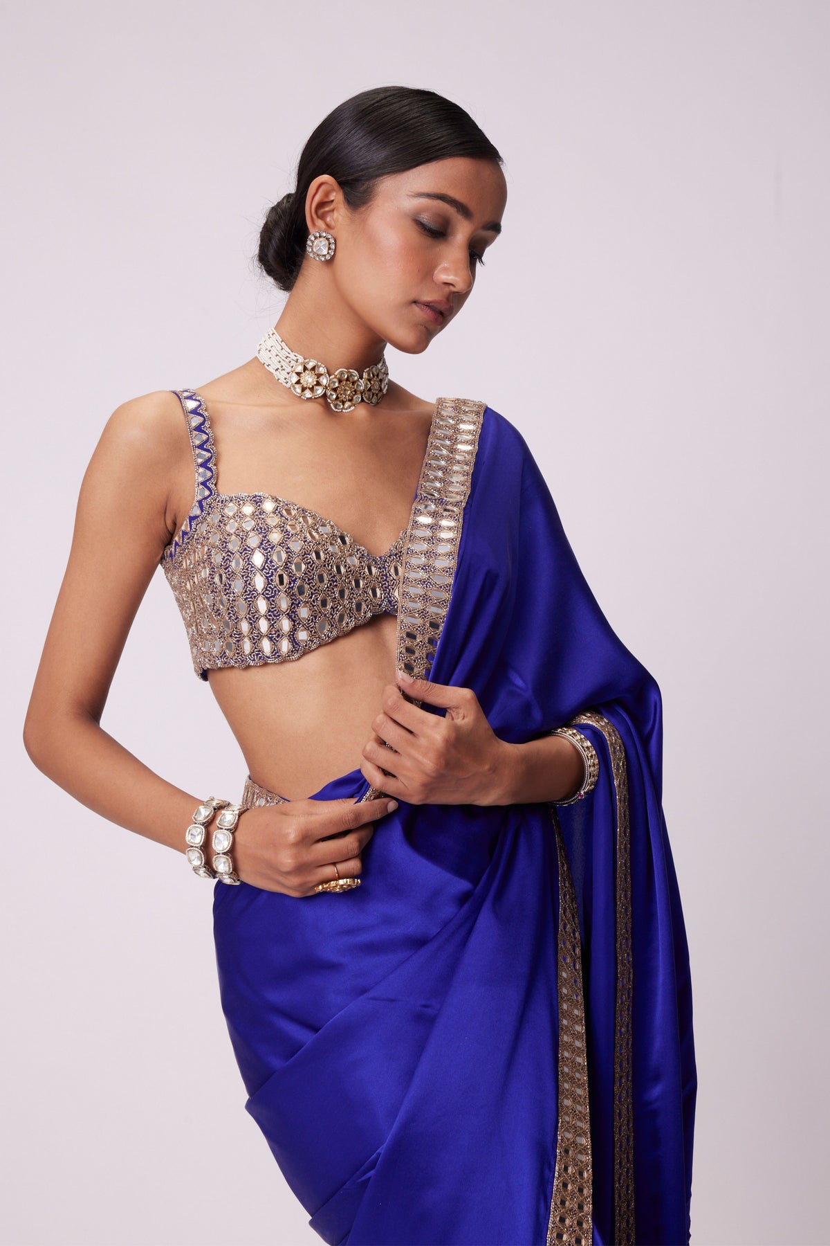 Persian Blue Saree Set