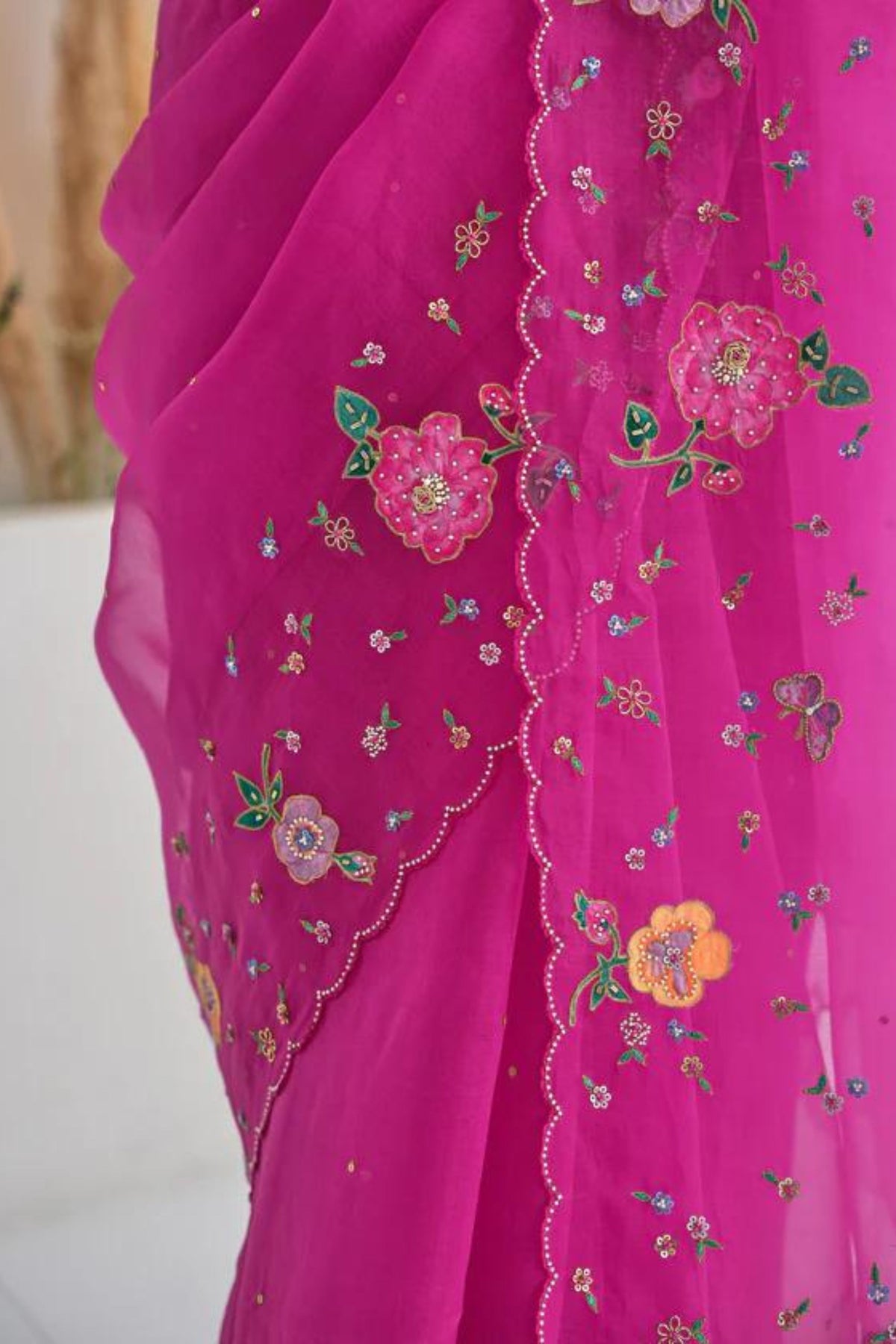 Avril Saree Blouse Set in Magenta