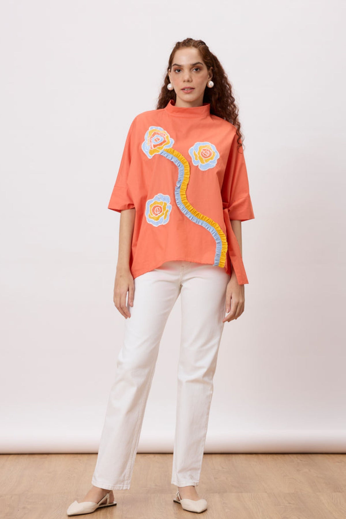 Hayden Applique Spiced Coral Top