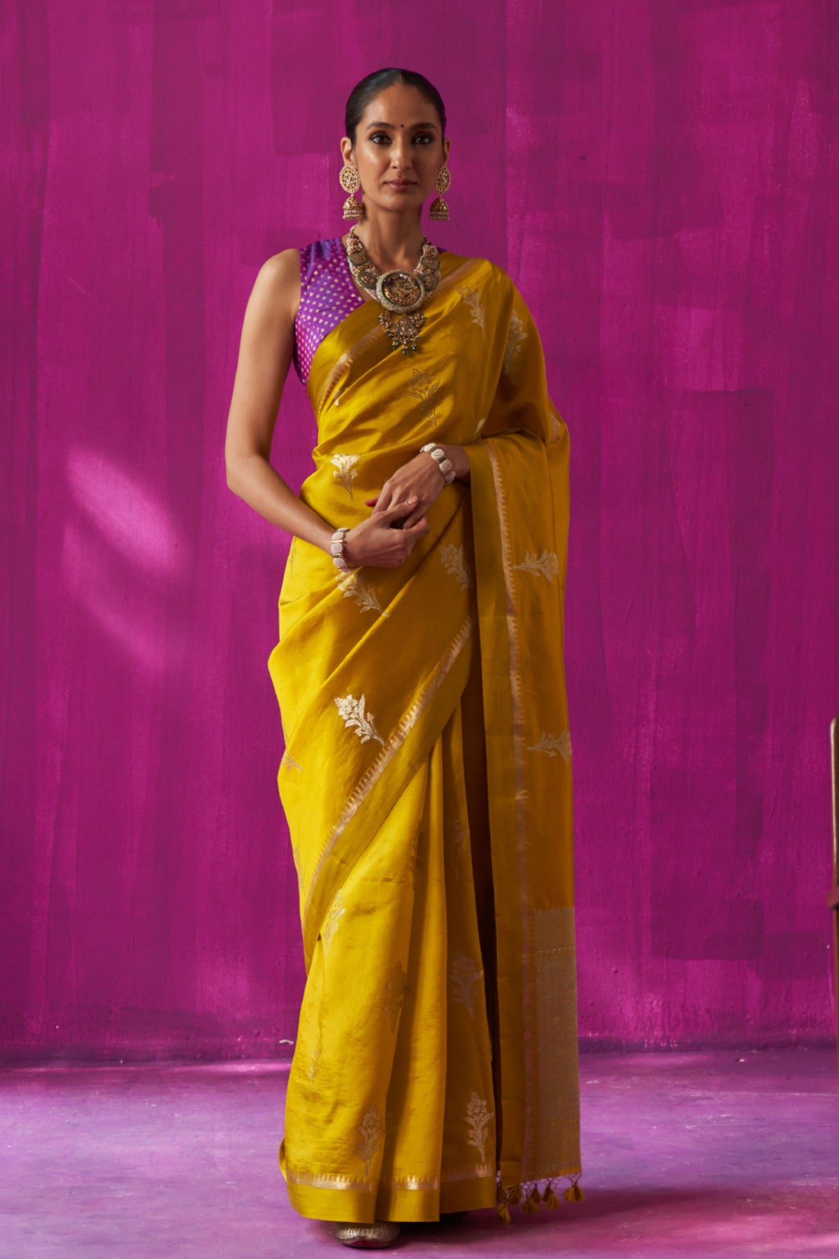 Madhavi Yellow Saree