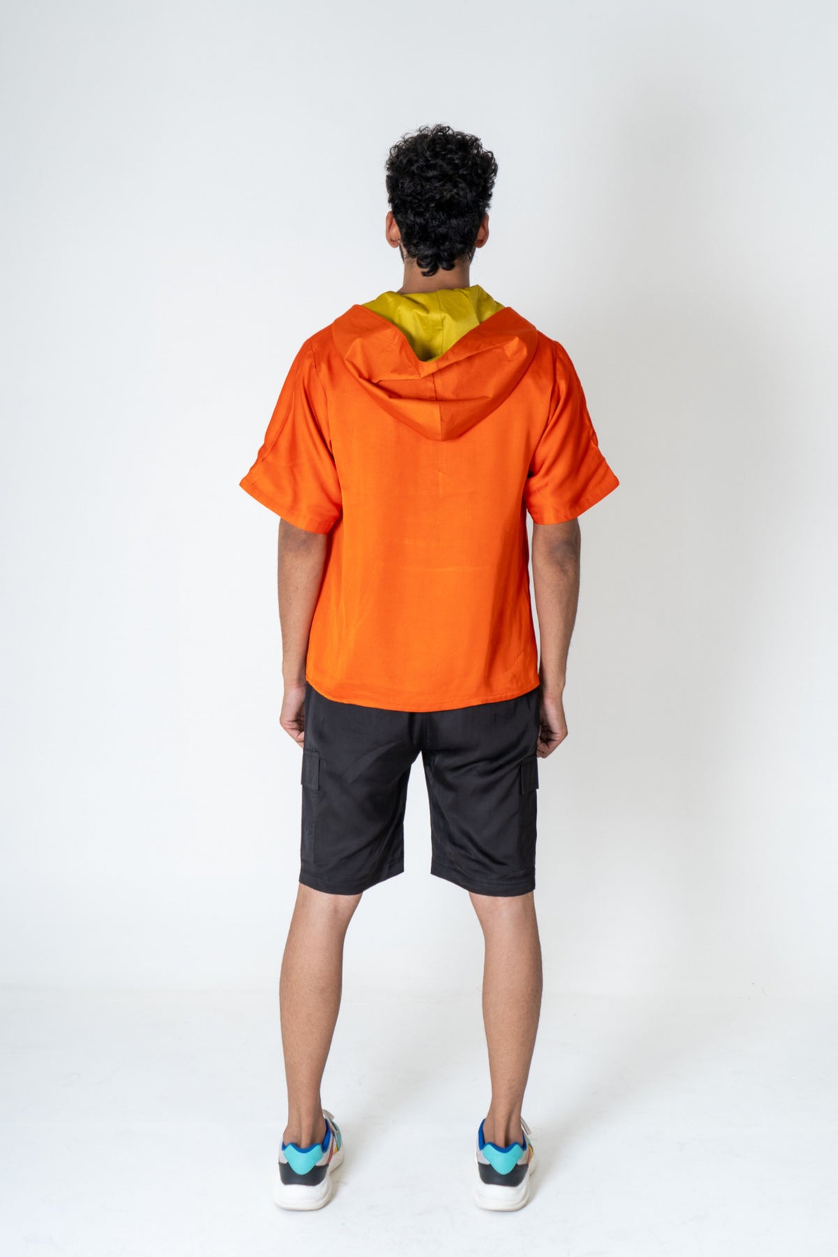 Orange-yellow Color-block Hoodie