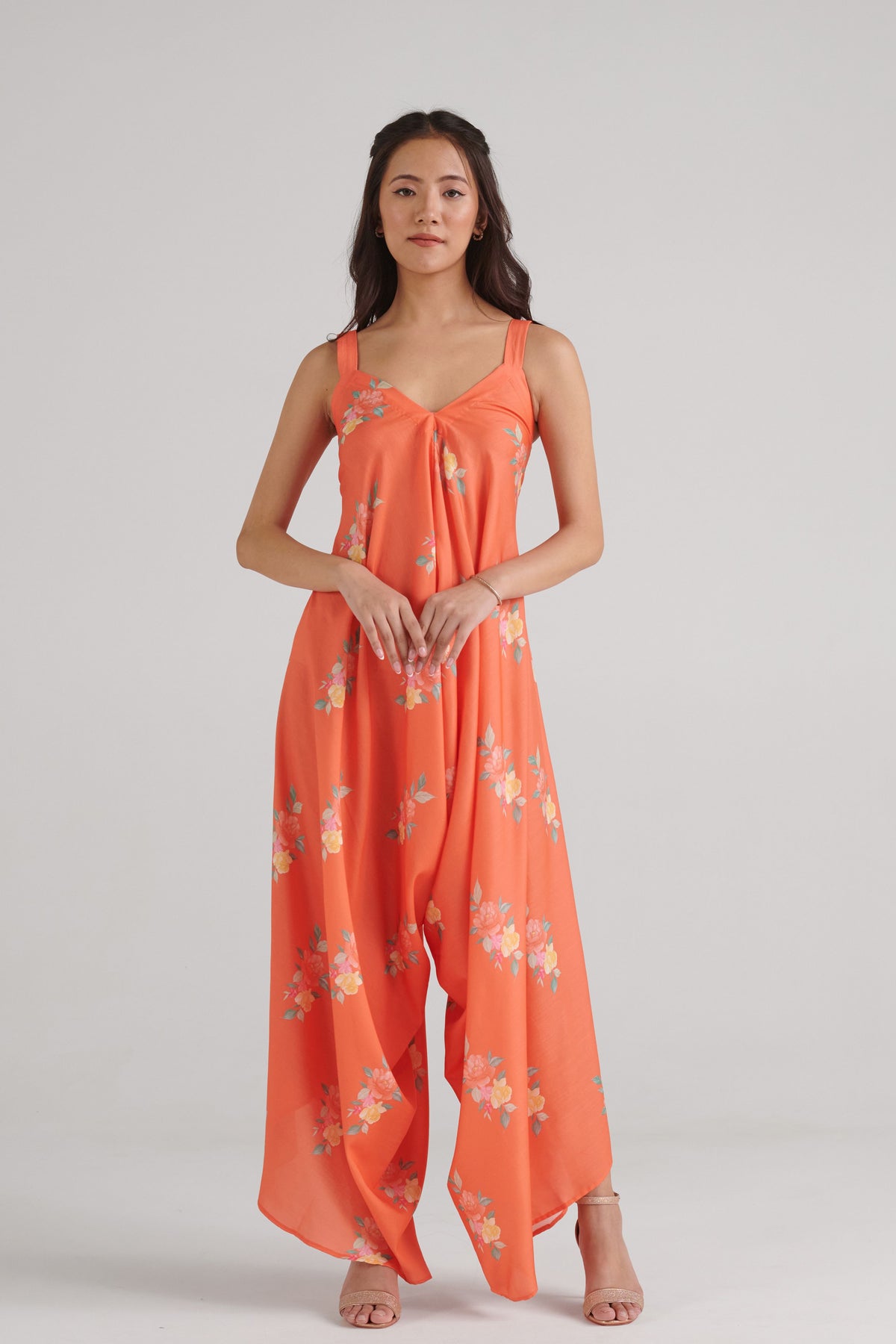 Bright Orange Palazzo Jumpsuit