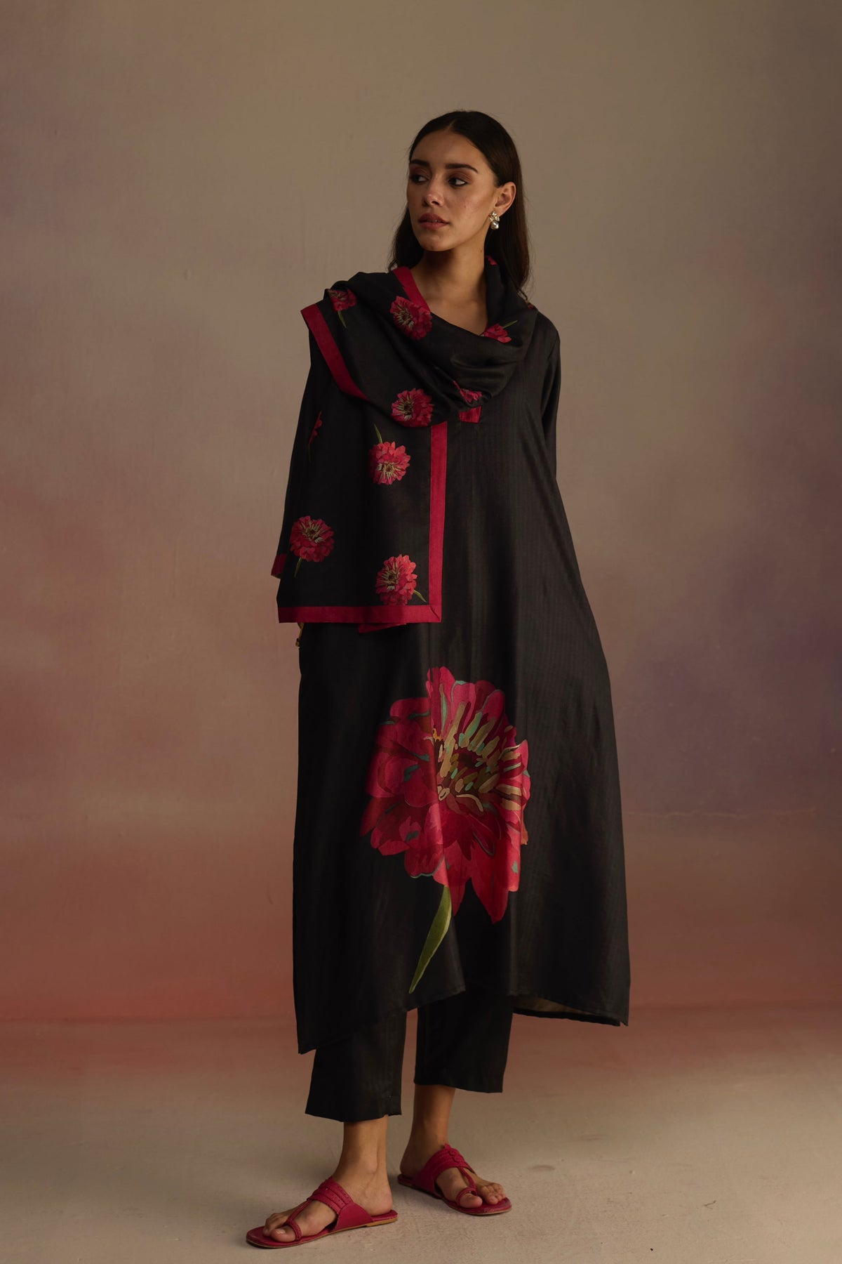 Woodapple Black Kurta