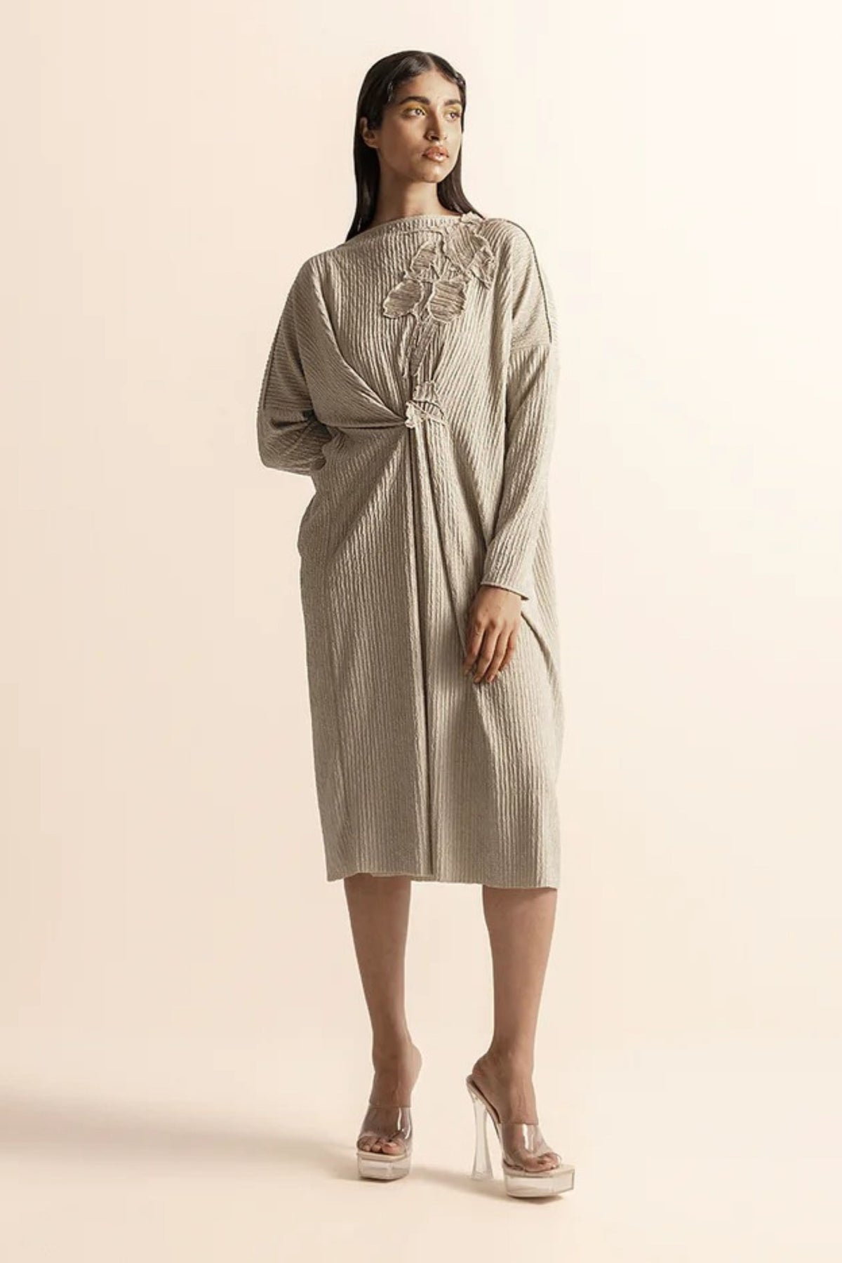 Nadru Knit Draped Tunic Dress