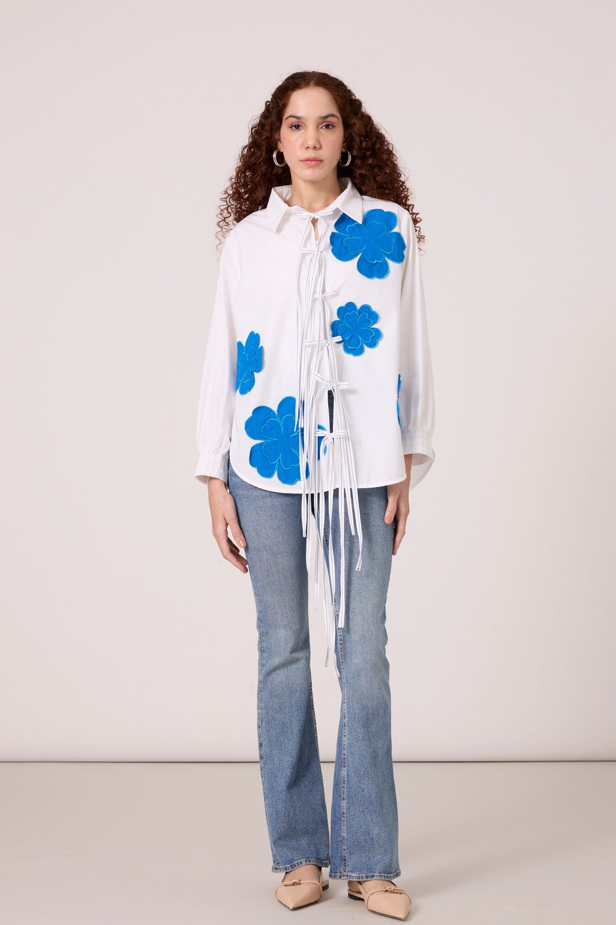 Ariel Applique Aster Blue Shirt