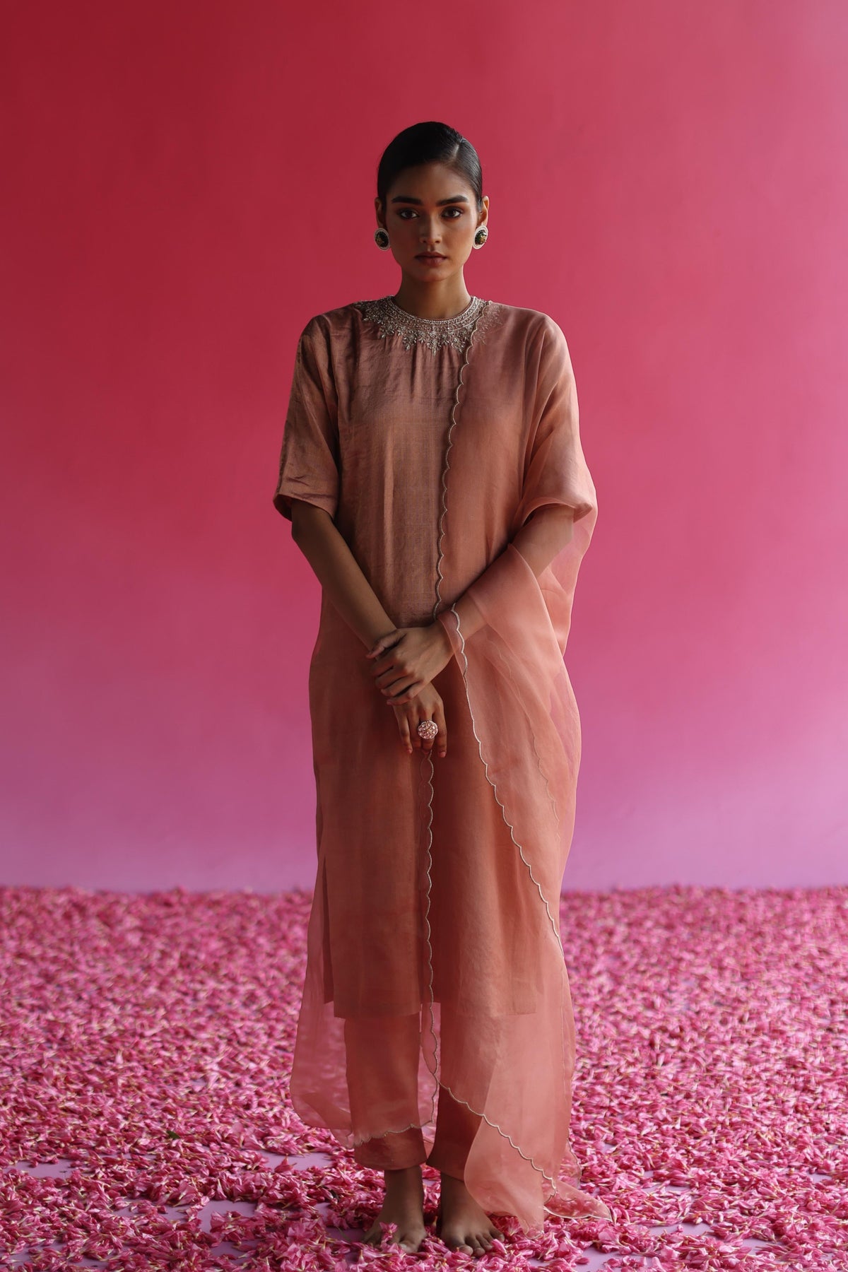 Manjari Rose Gold Kurta Set