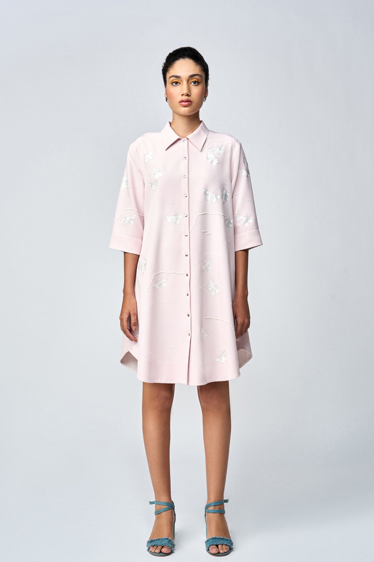 Glass Peach Shirt Dress