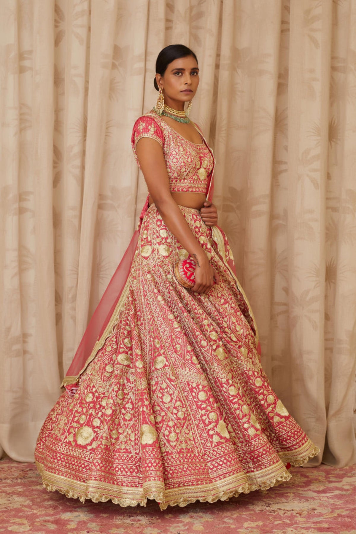 Coral lehenga set