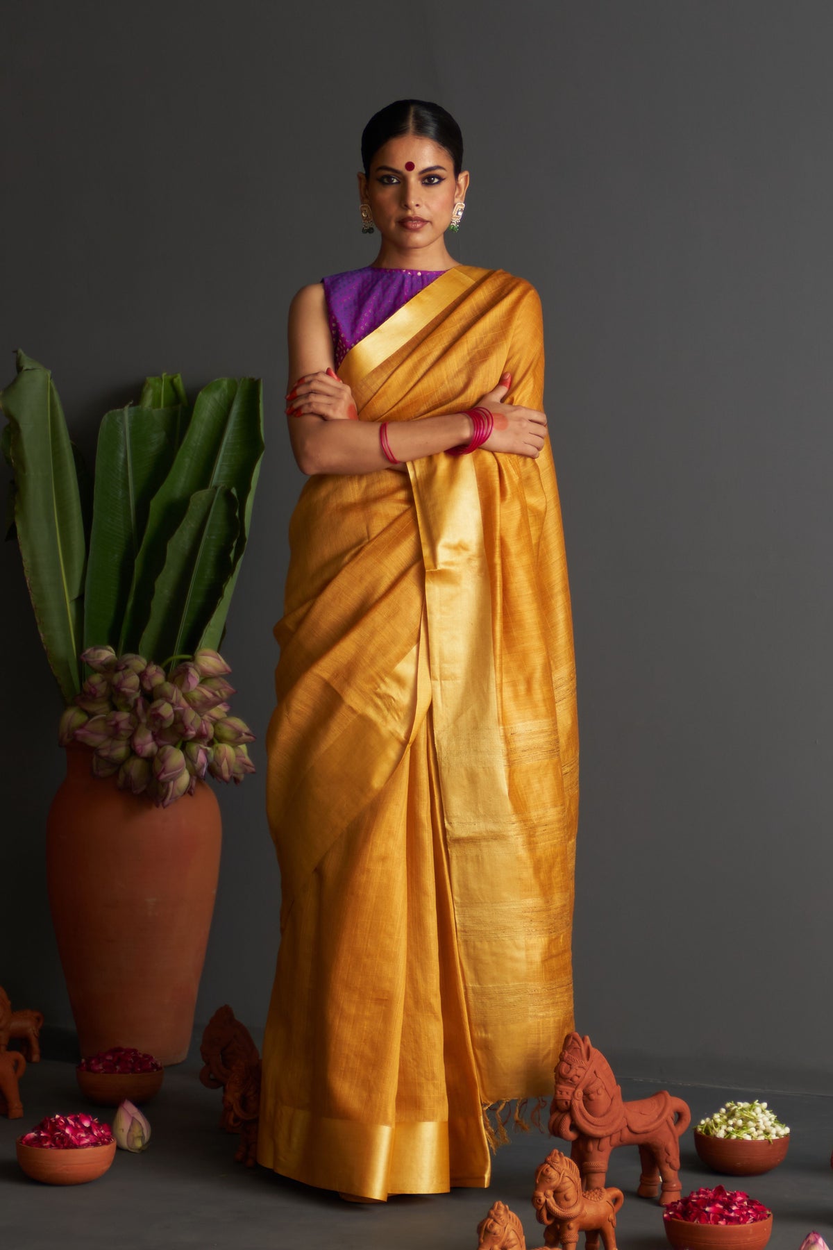 Falguni Mustard Saree