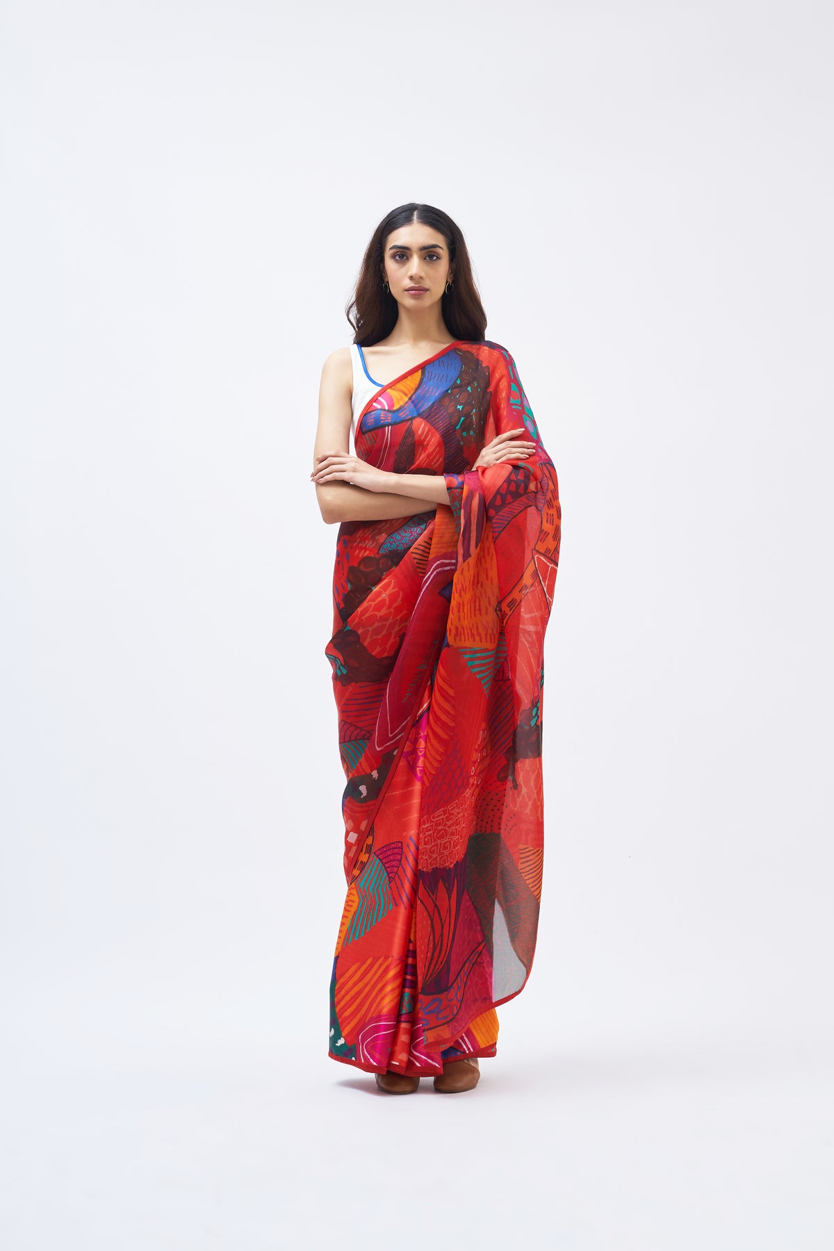 Torres Strait Burnt Umber Saree