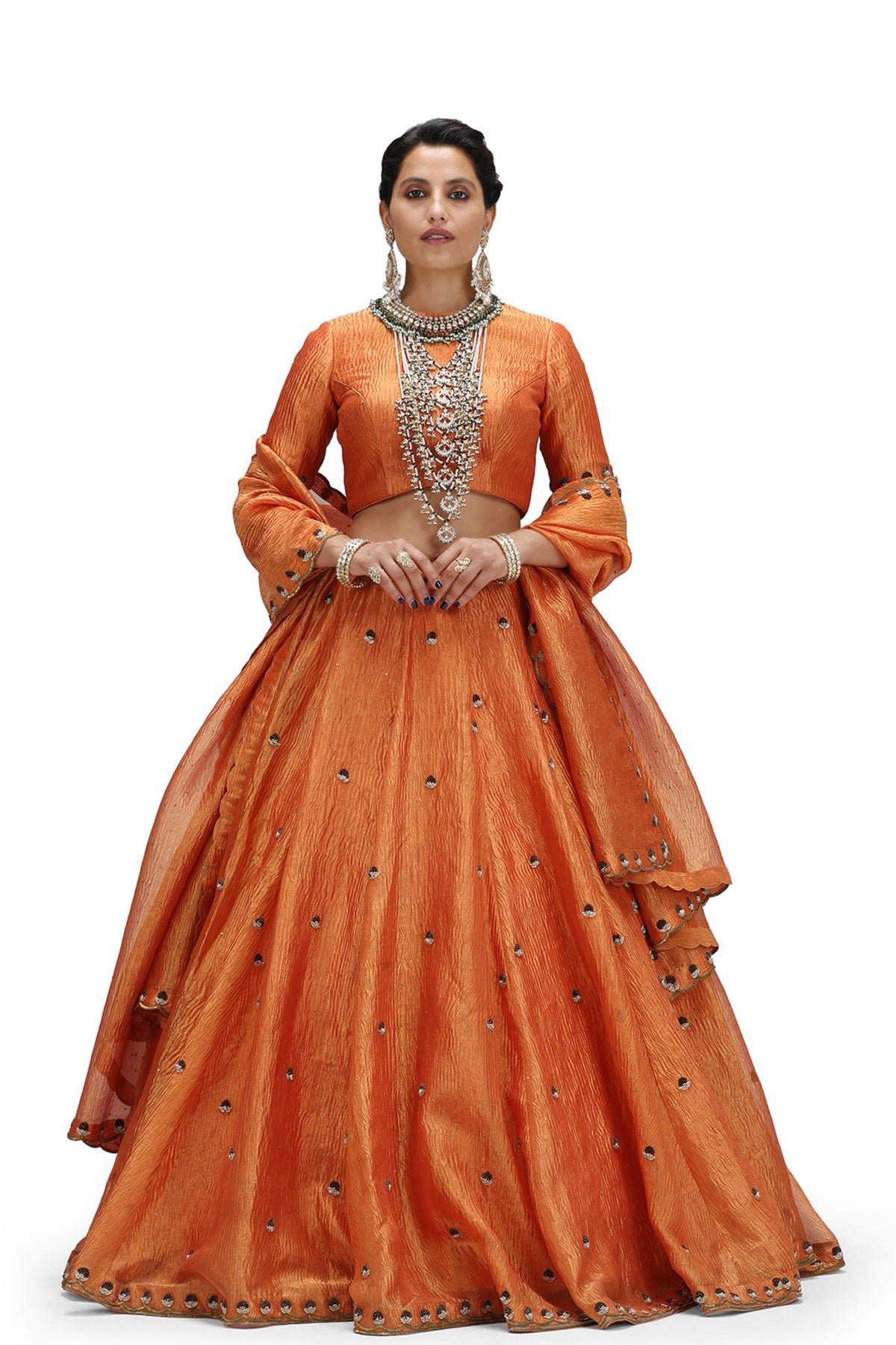 Sakambhari Rust Orange Lehenga Set