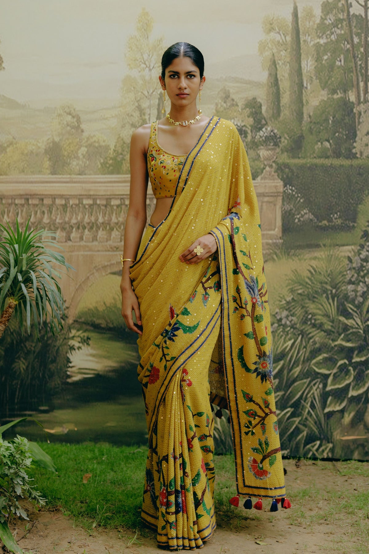 Sunflower Yellow Saree