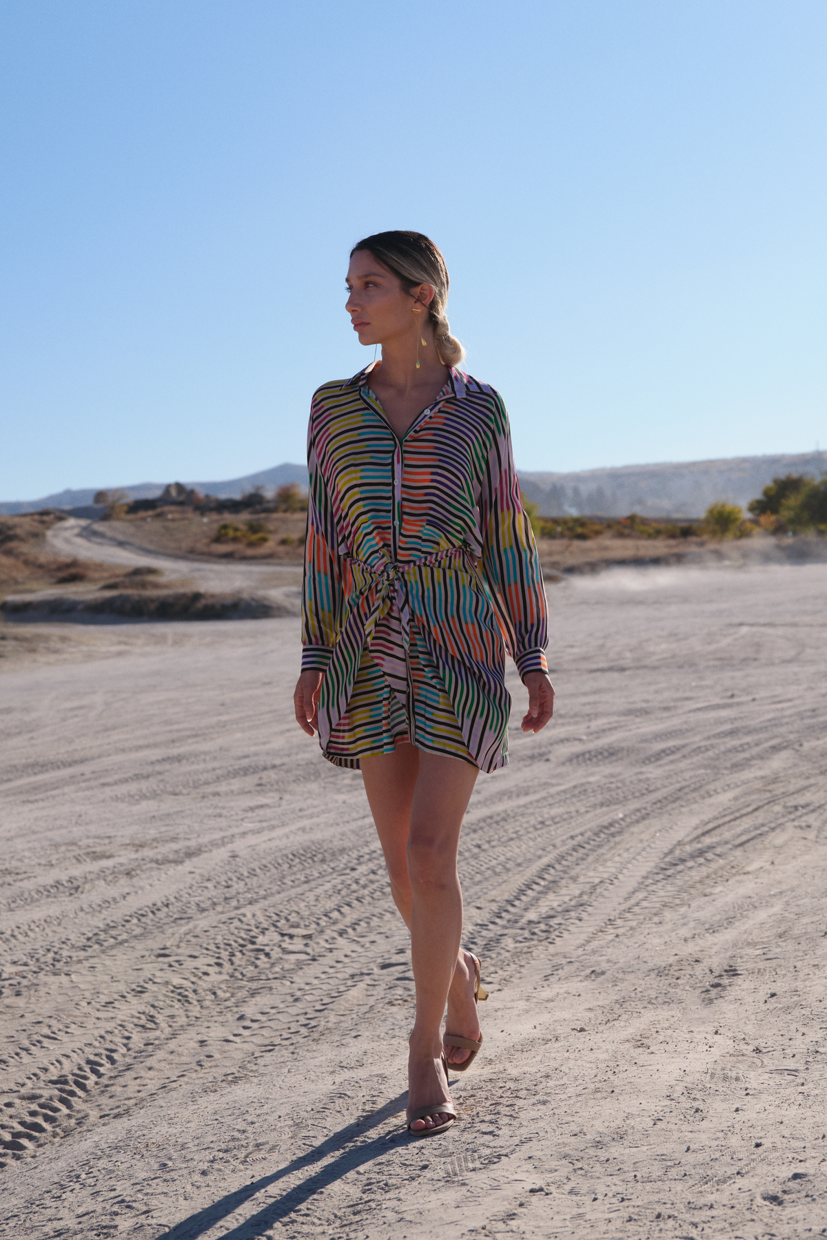 Printed Short-dress With Wrap-over