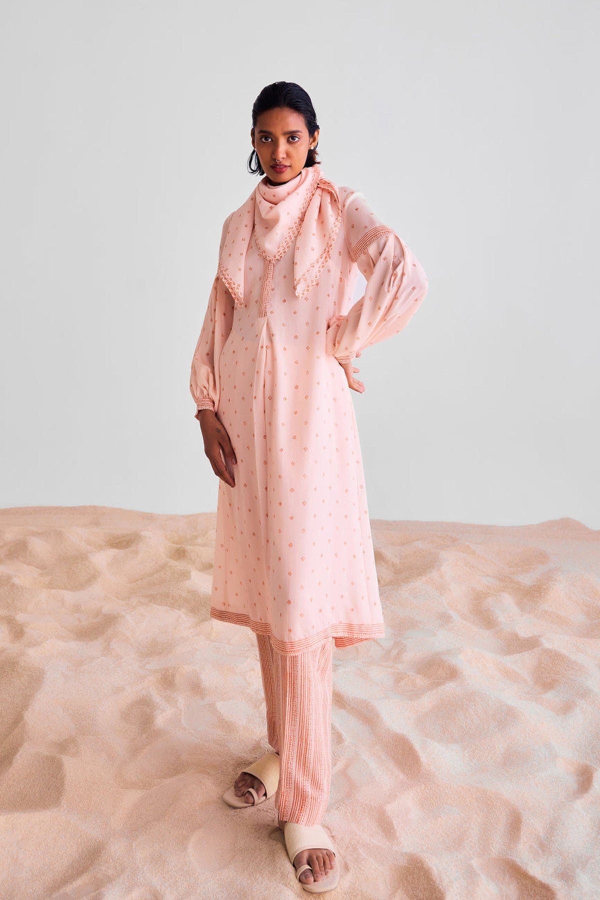 Peach Pink Kurta Set