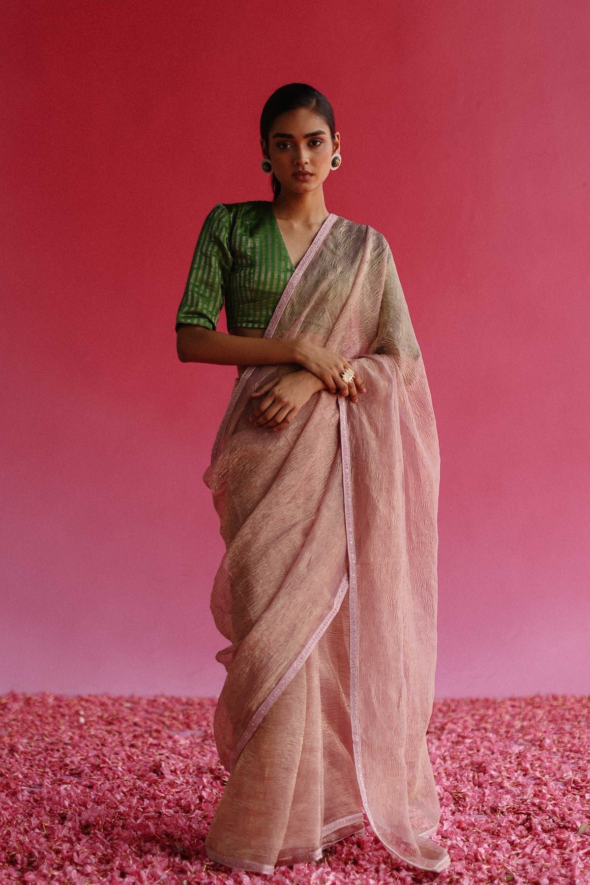 Sharad Pink Saree Set