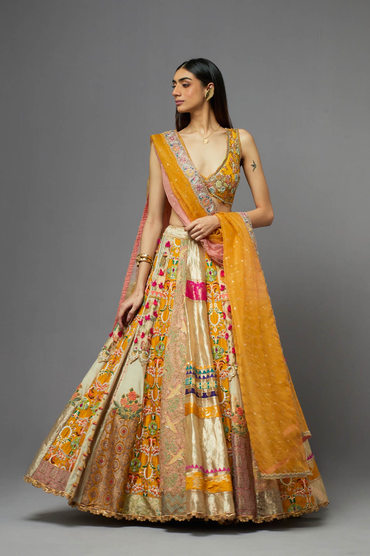 Gold Lehenga Set