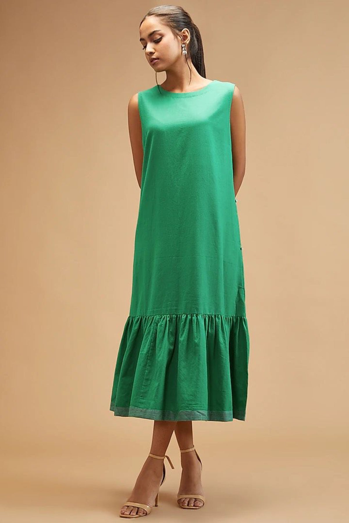 Clara Green Sleeveless Dress