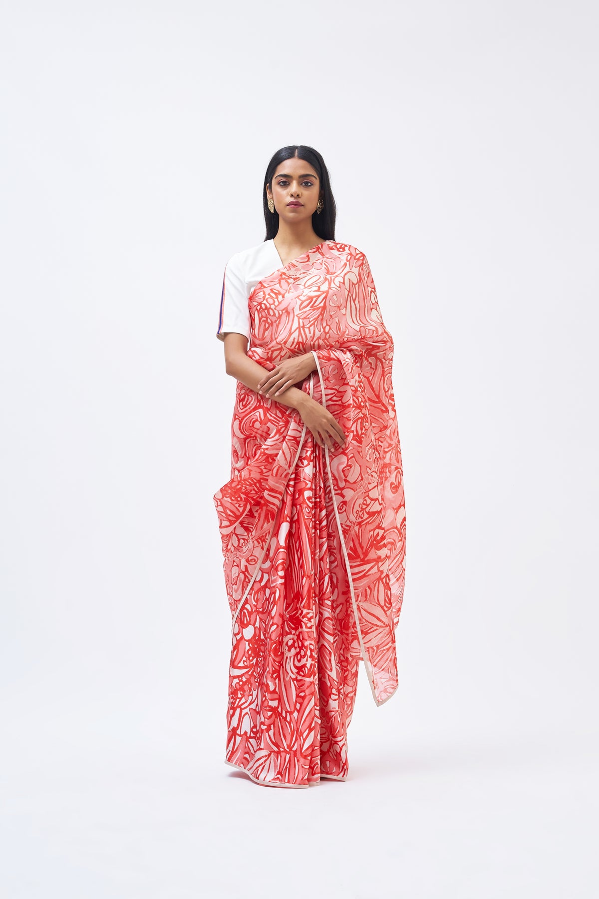 Masai Coral Pink Saree