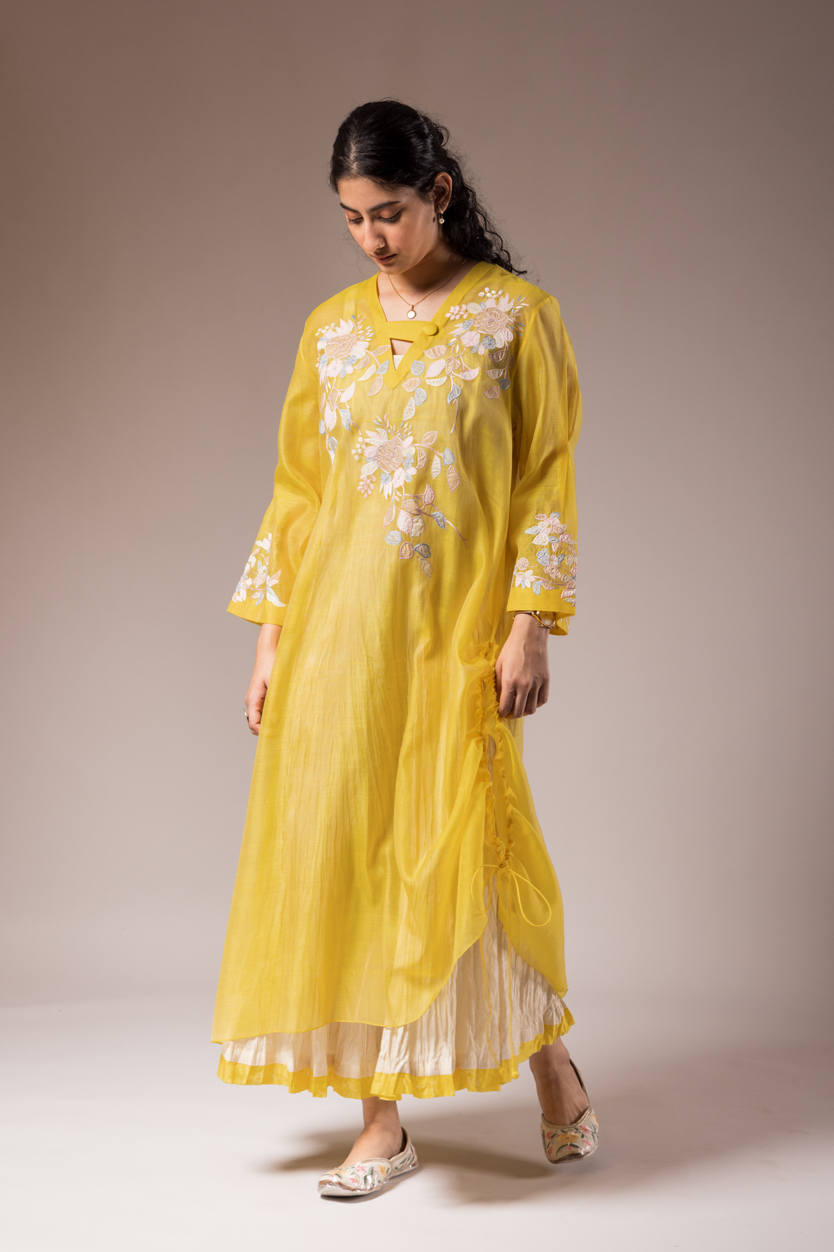 Yellow Chanderi Dress