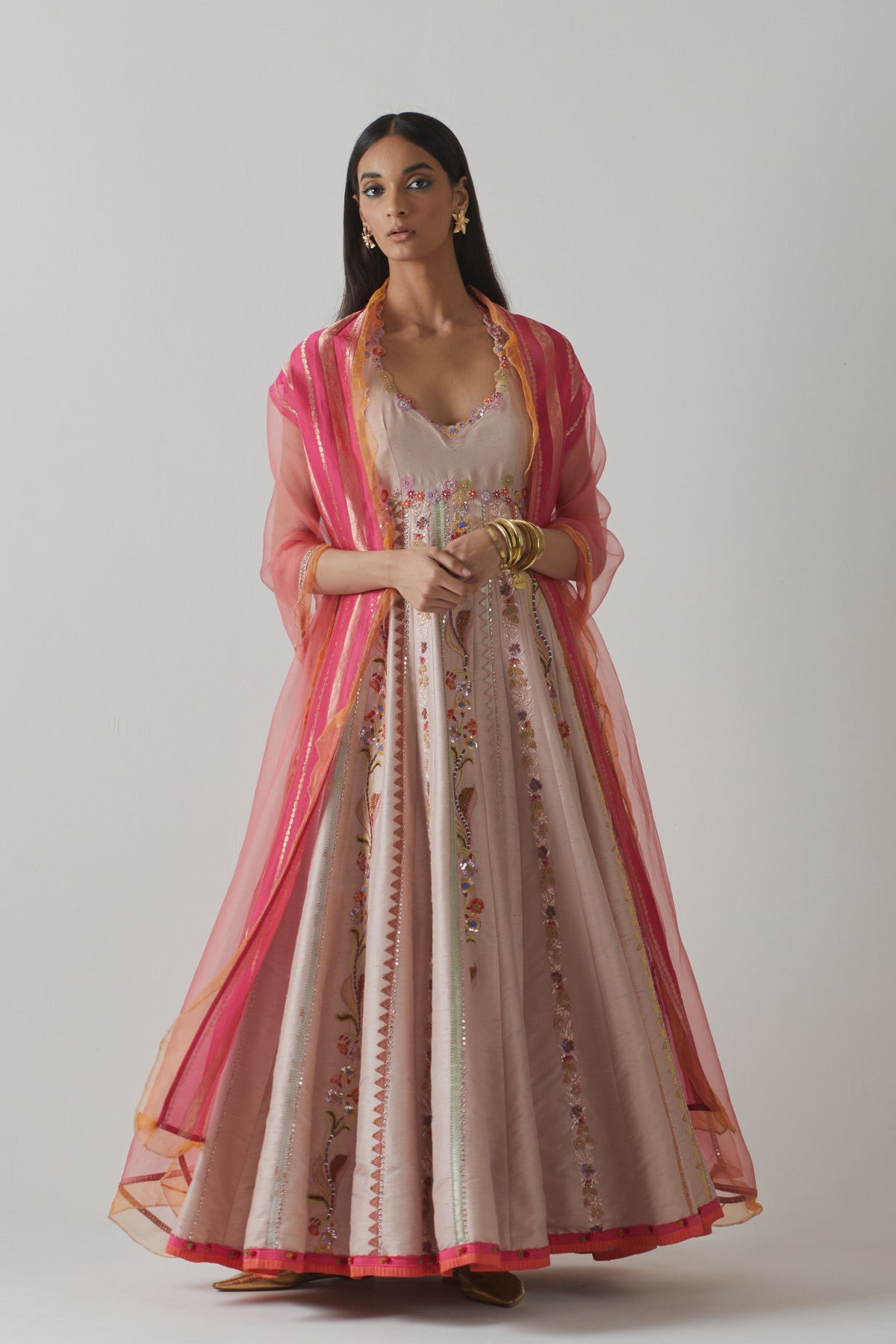 Powder Pink  Anarkali Set