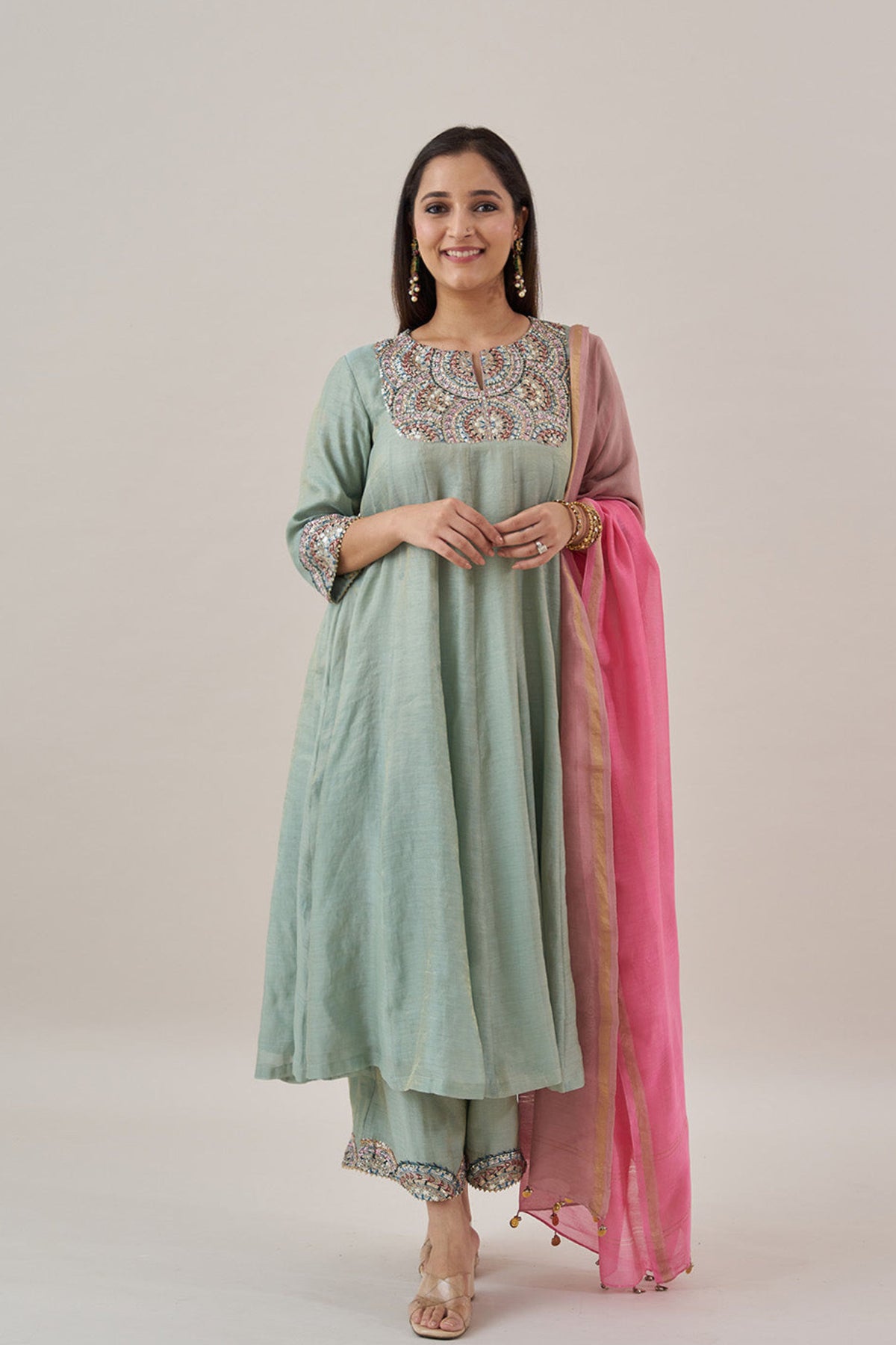 Mint Green Esemble Kurta Set