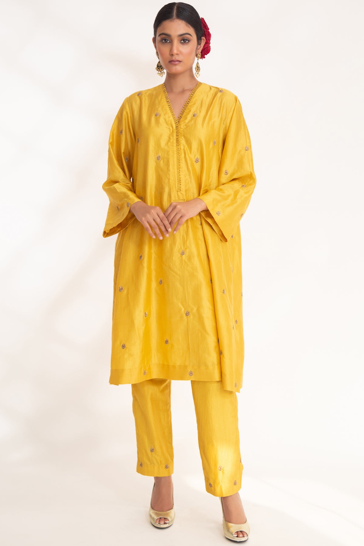 Yellow Ojal Tunic Set