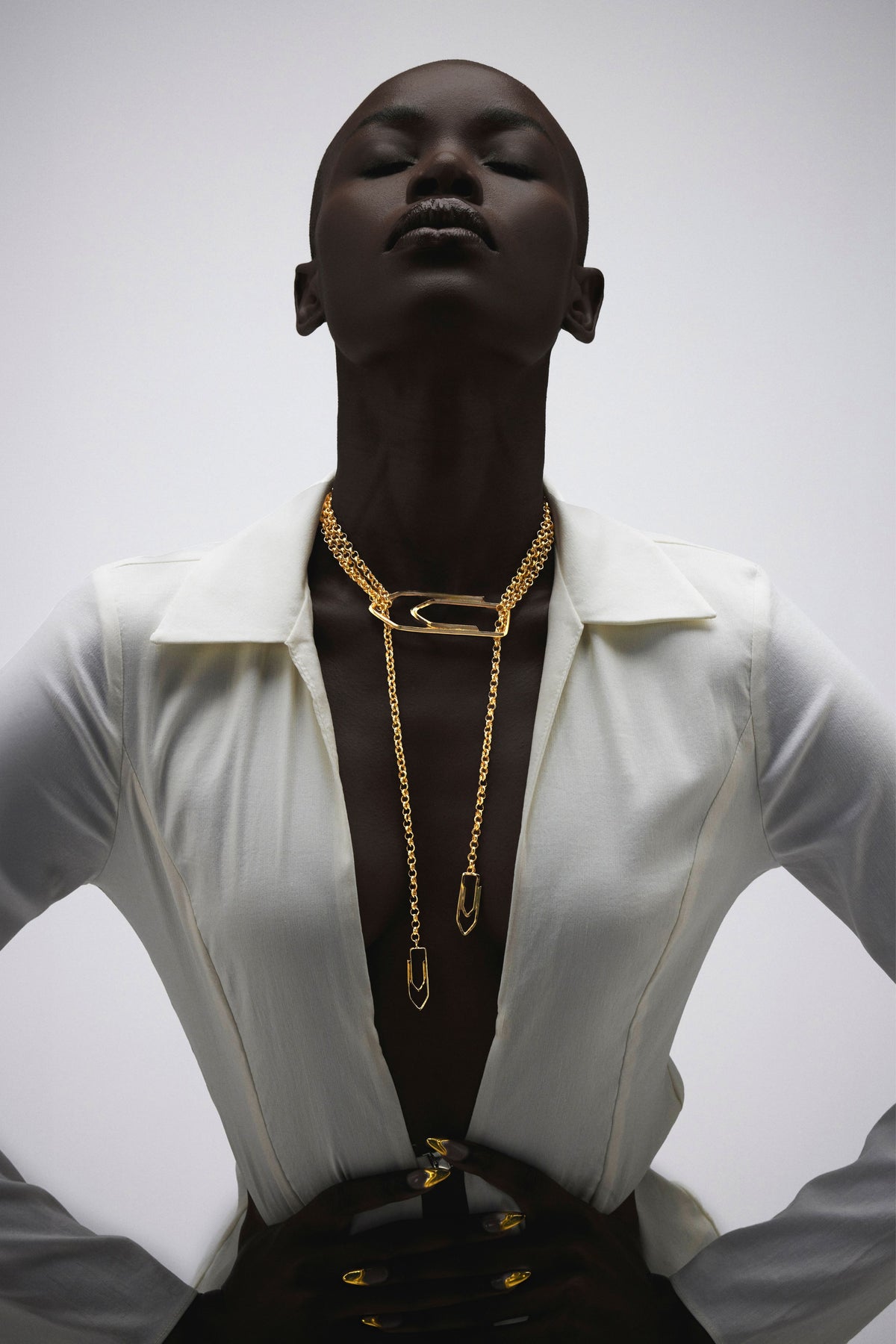 Golden Paper Clip Lasso Necklace