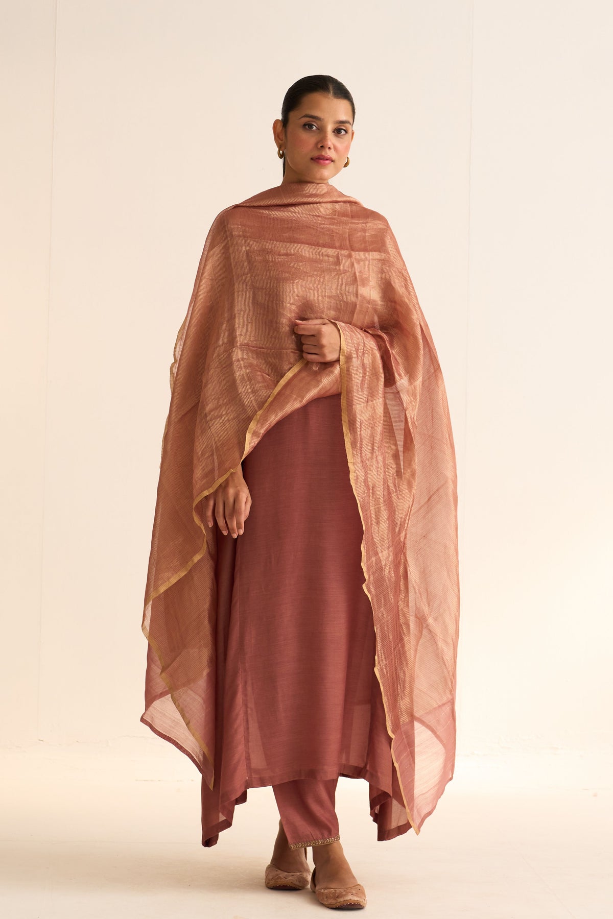 Rosewood Zari Stripped Dupatta