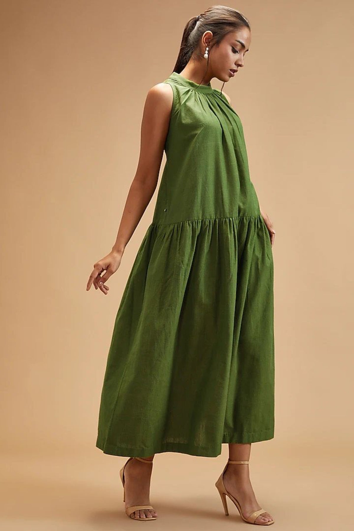 Basil Green Tier Dress