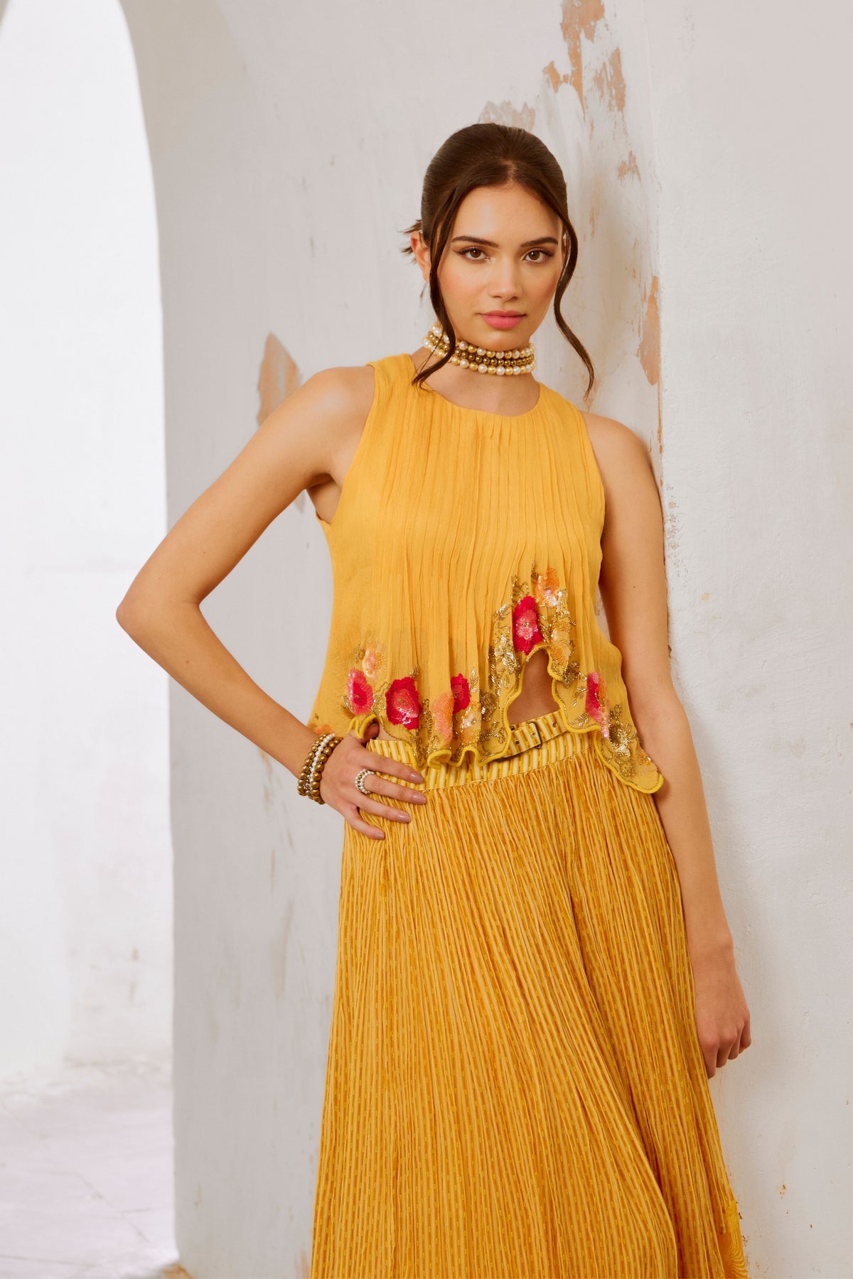 Daisy Gulshan Boho Top With Skirt Set