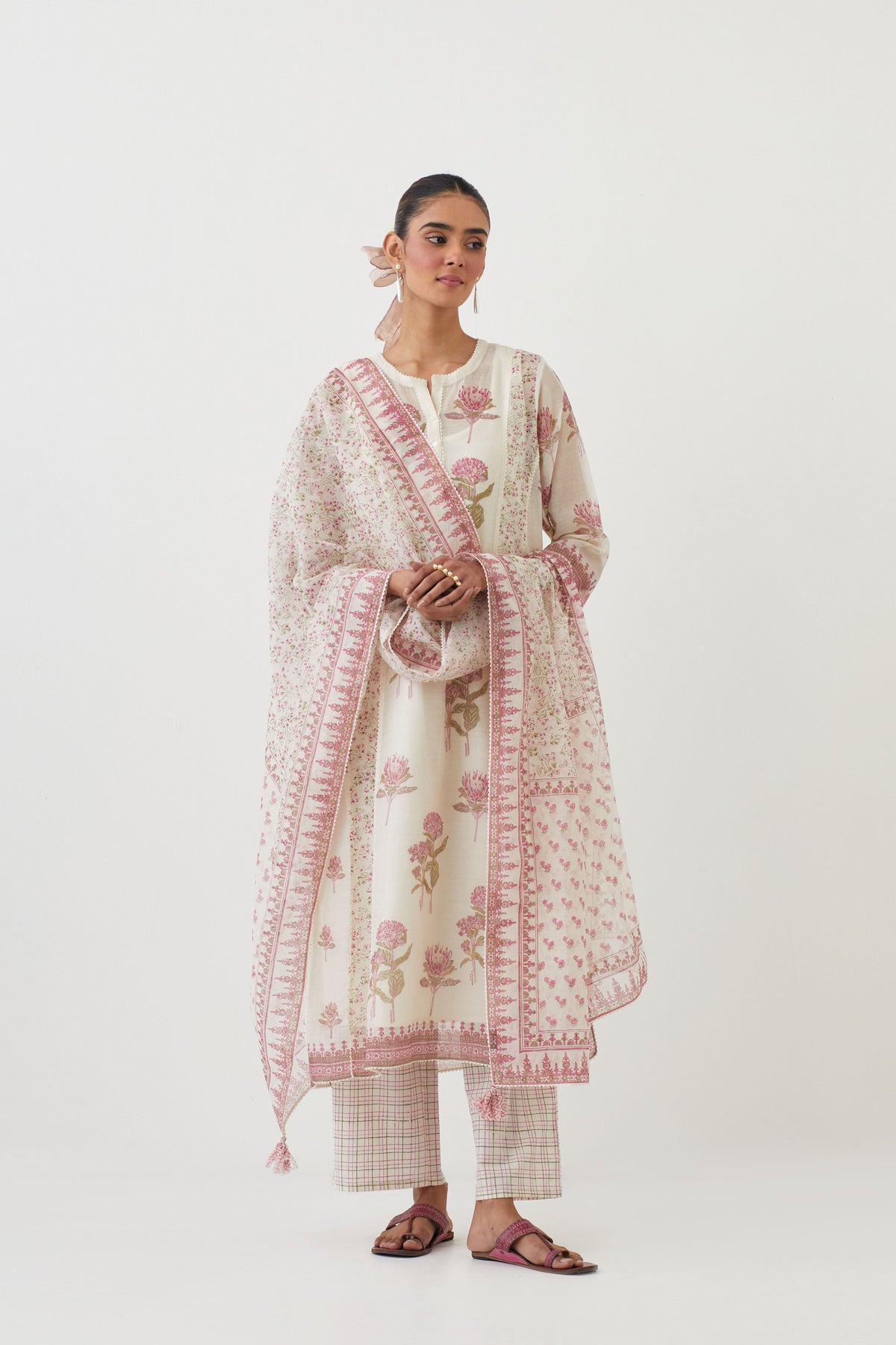 Pink Bloom Kurta Set