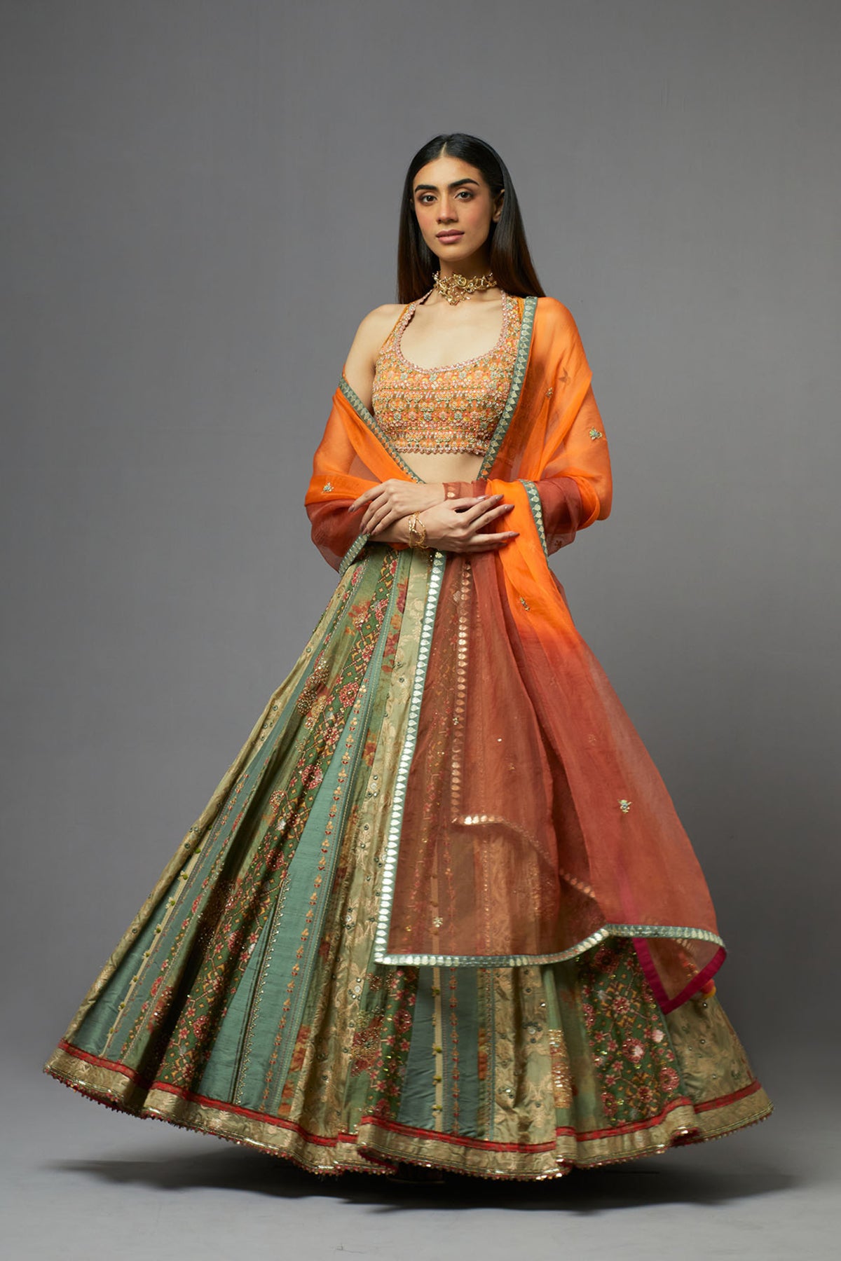 Green Lehenga Set