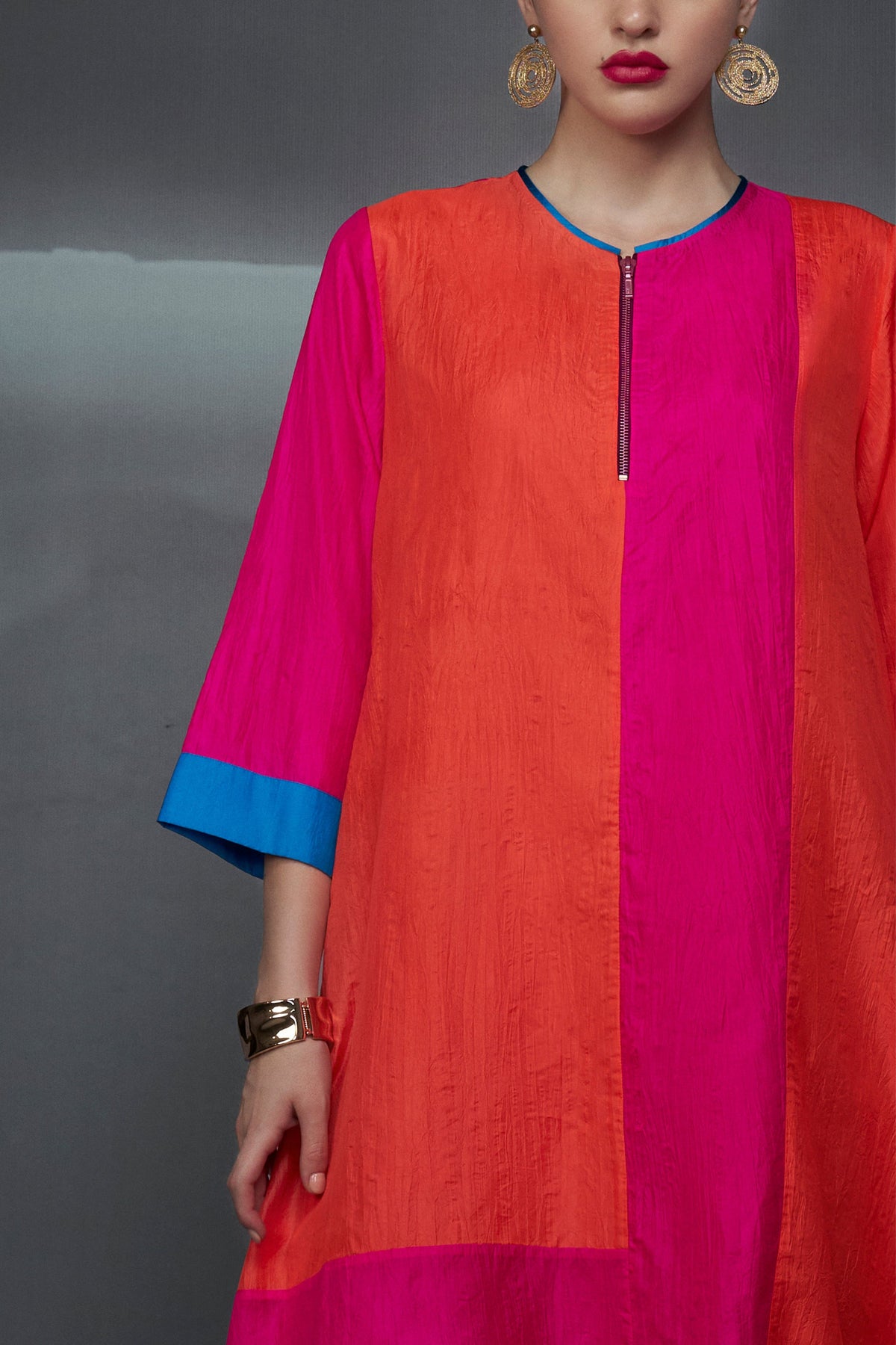 Pink Orange Kurta Set