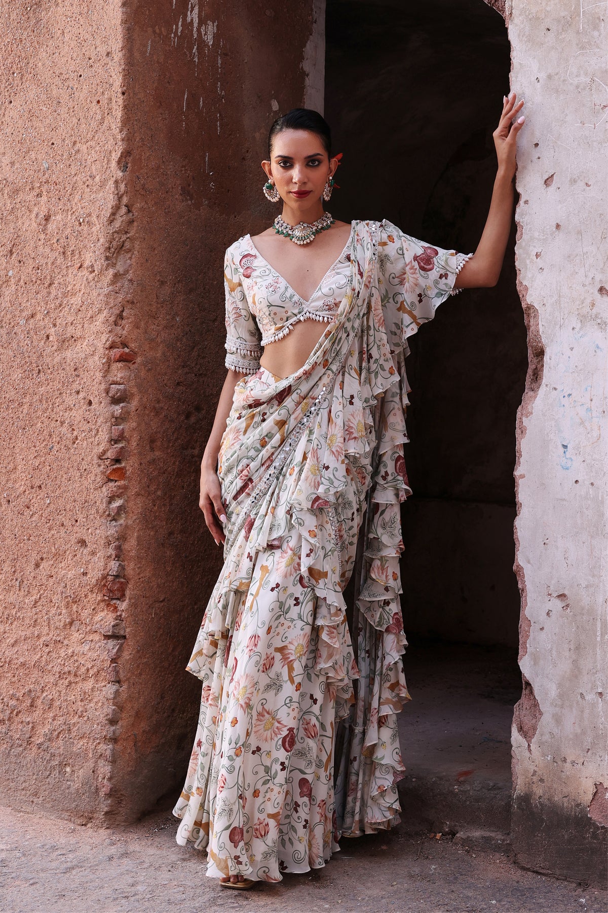 Hayami Printed Ruffle Saree