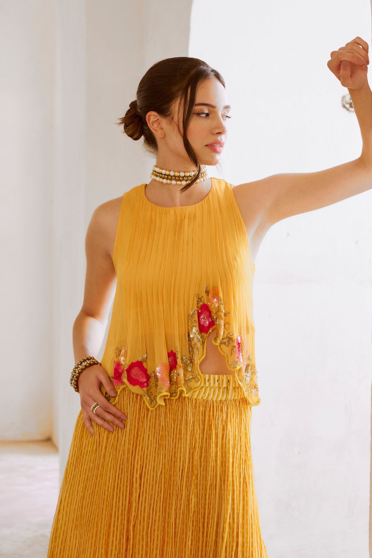 Daisy Gulshan Boho Top With Skirt Set