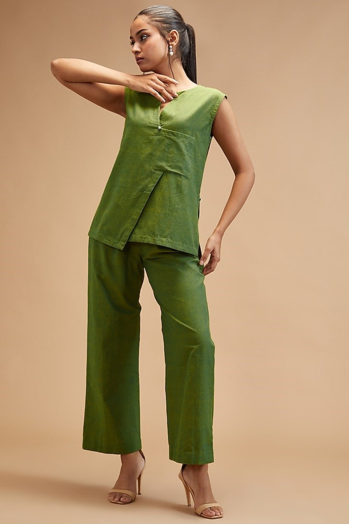 Basil Green Wide Leg Pants