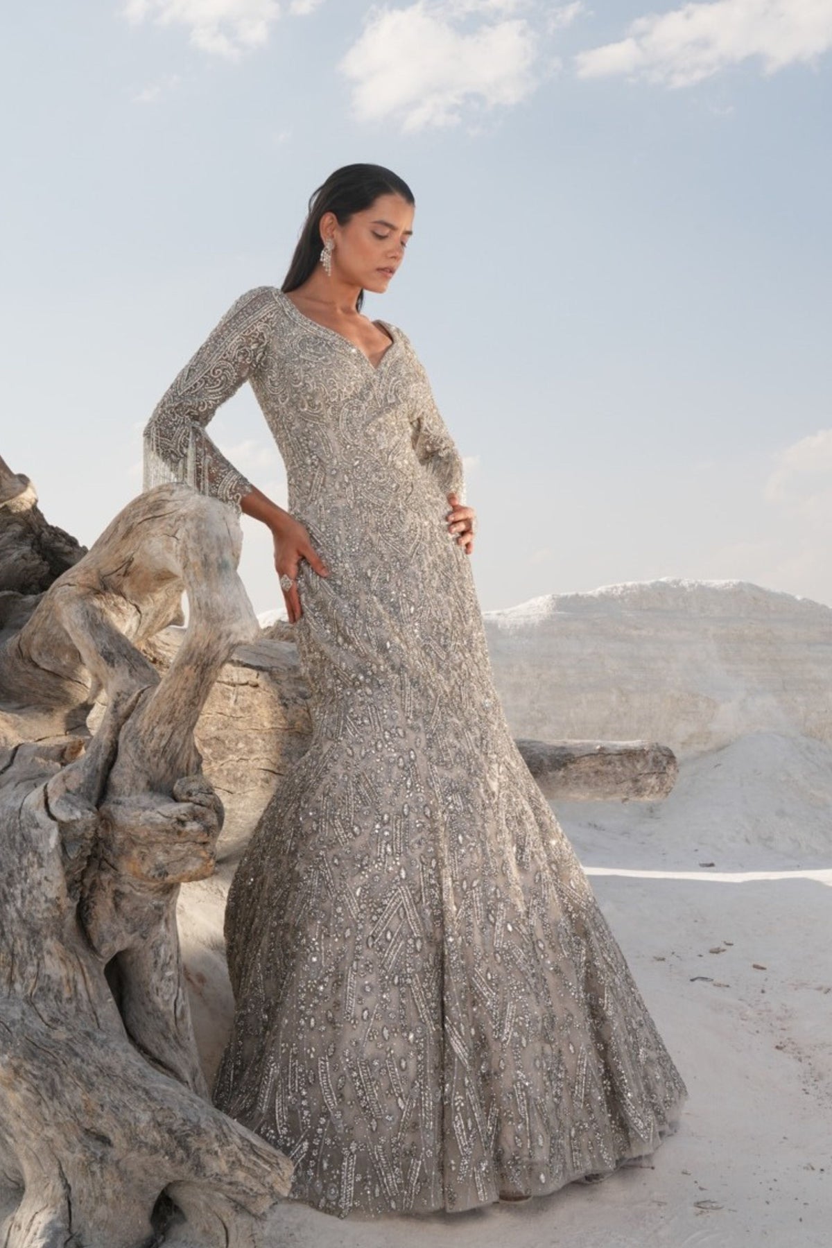 Silver Fish Cut Gown