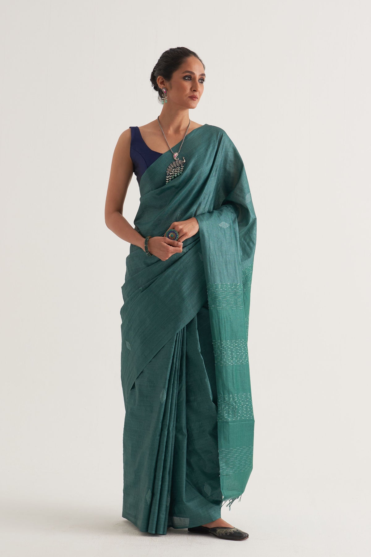 Mayur Green Saree