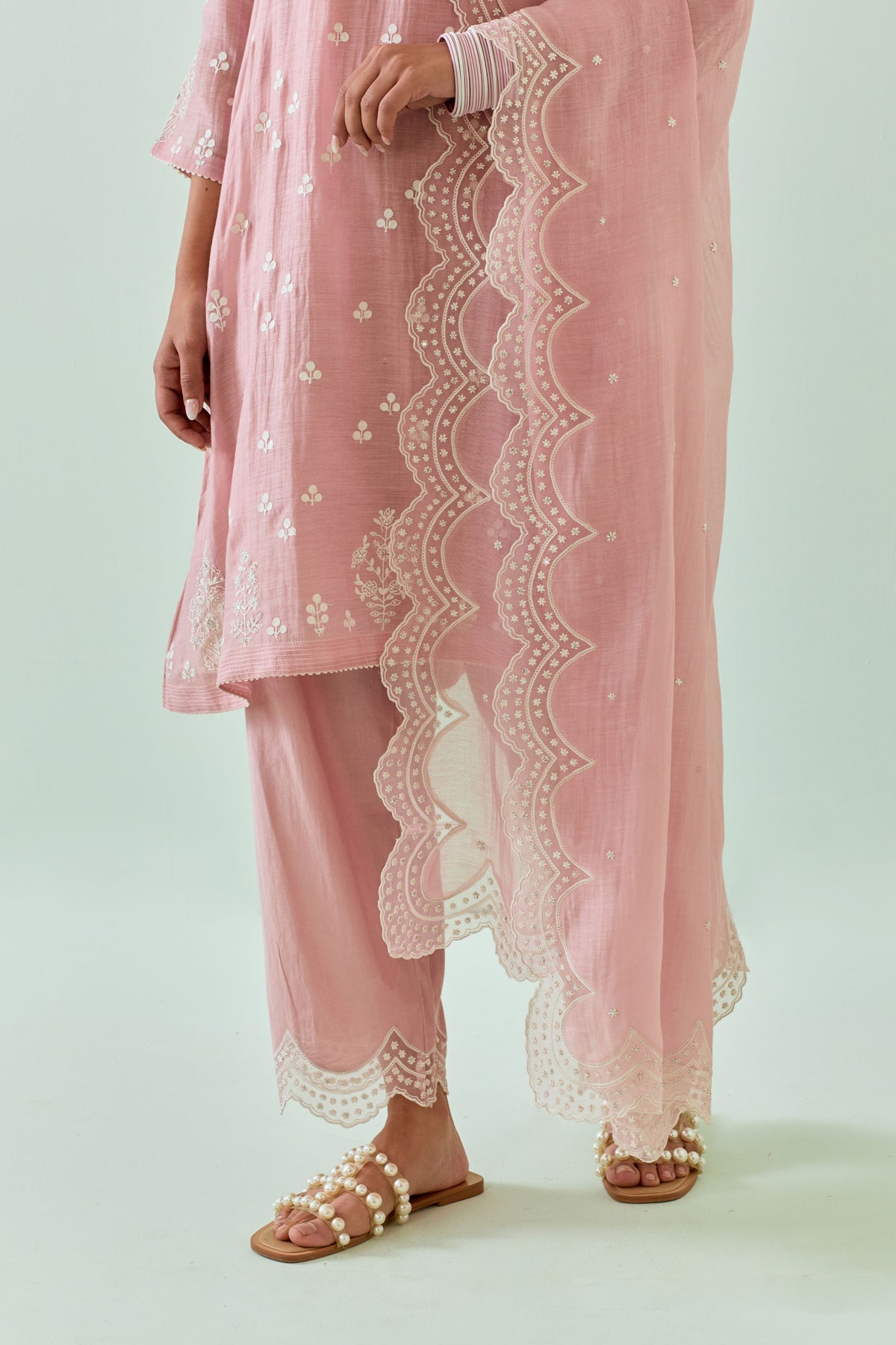 Pink Kalidar Kurta Set