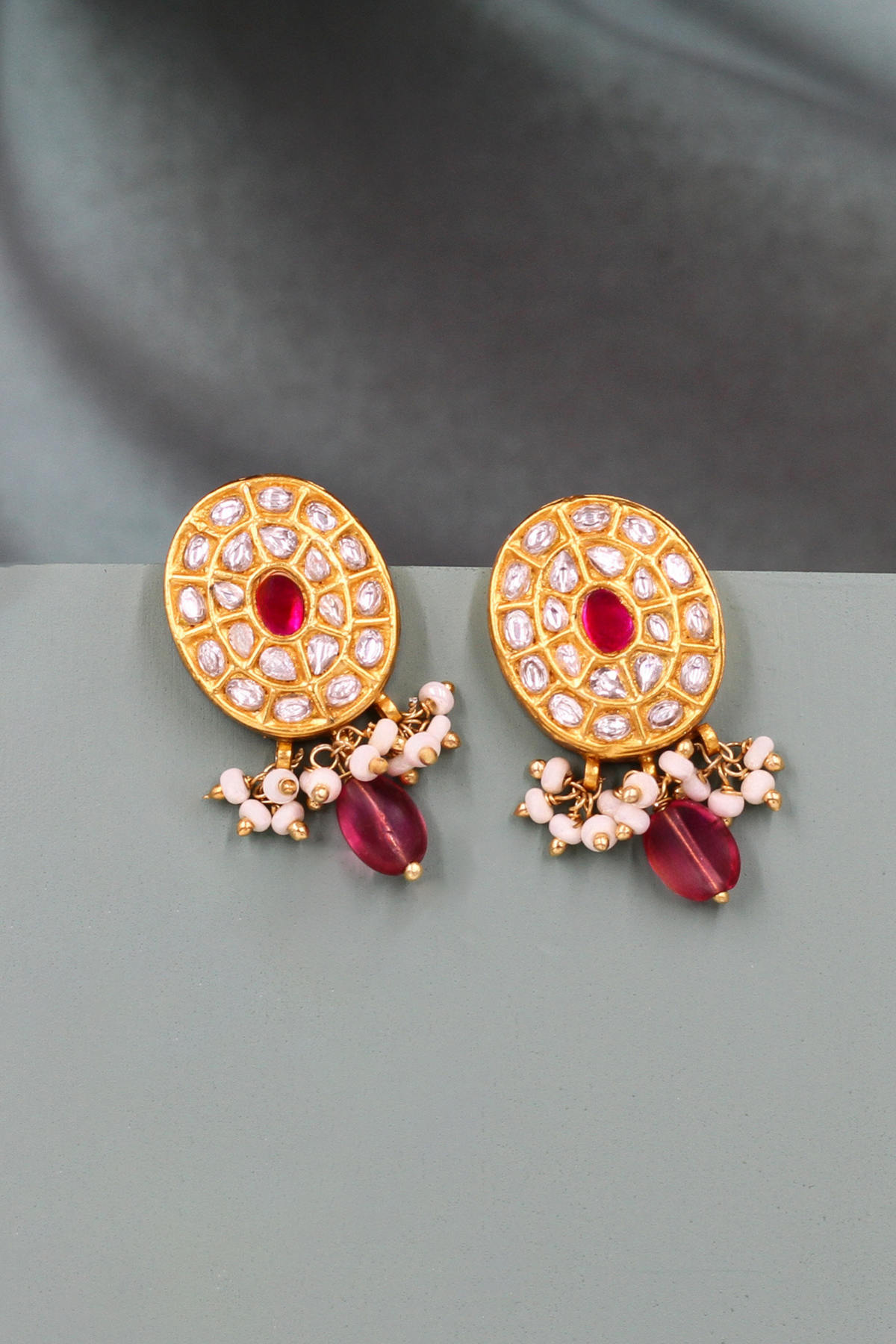 Golden Grace Kundan Studded Earrings