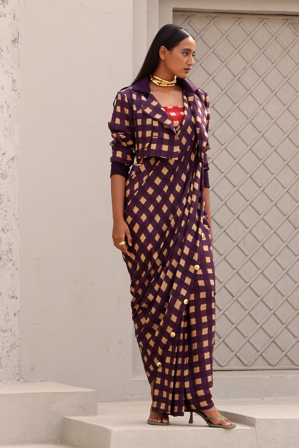 Elsie Pre Draped Saree Set