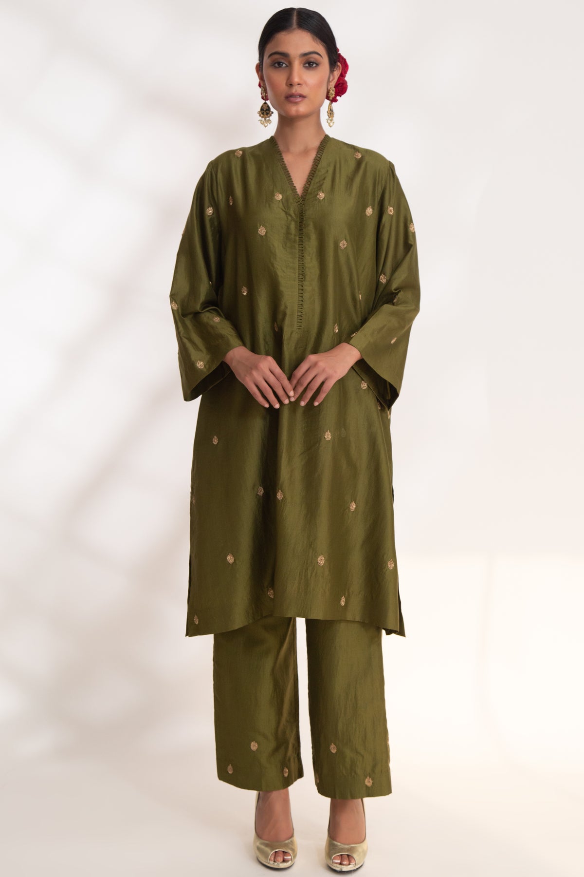 Henna Green Ojal Tunic Set