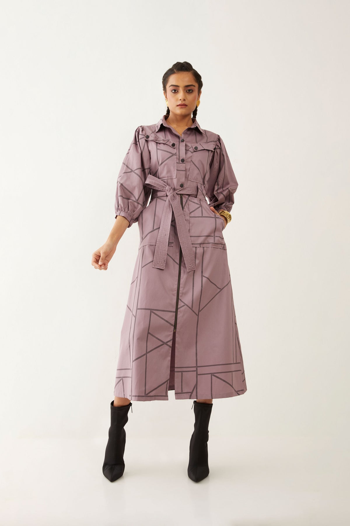 Mizuri Dress In Pipeline Print